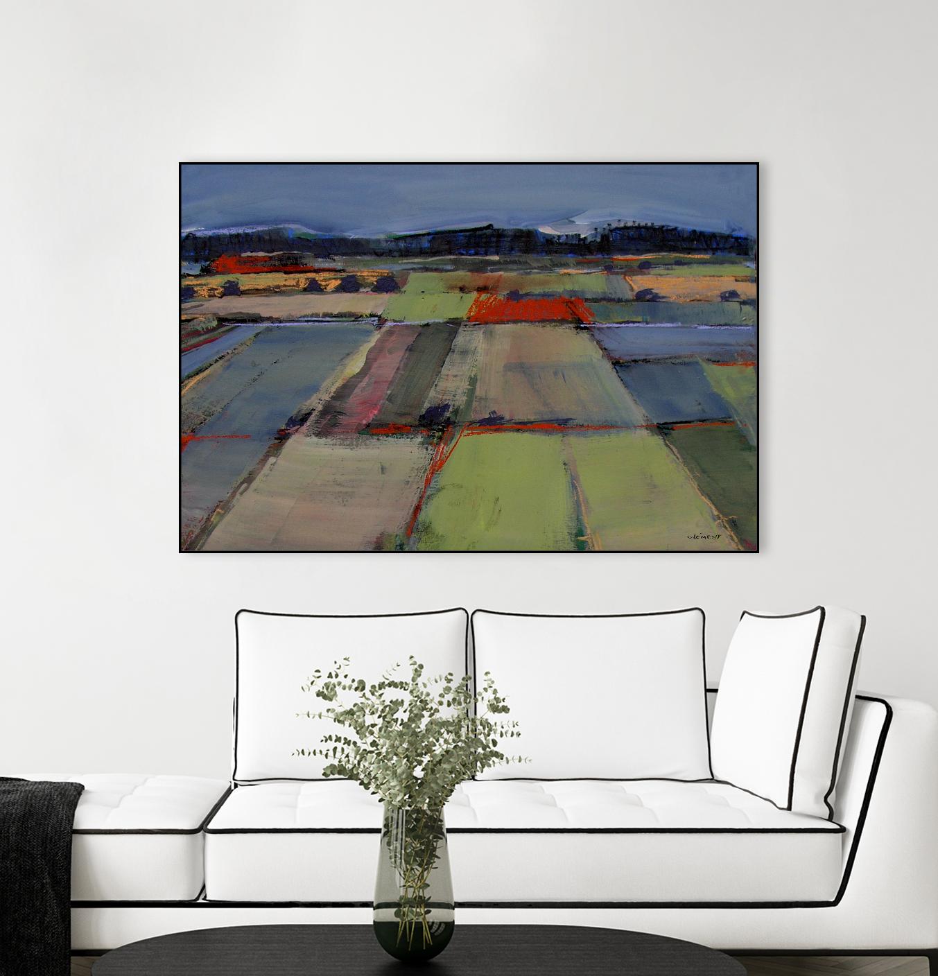 Pastel Field IV by Jacques Clement on GIANT ART - blue landscape