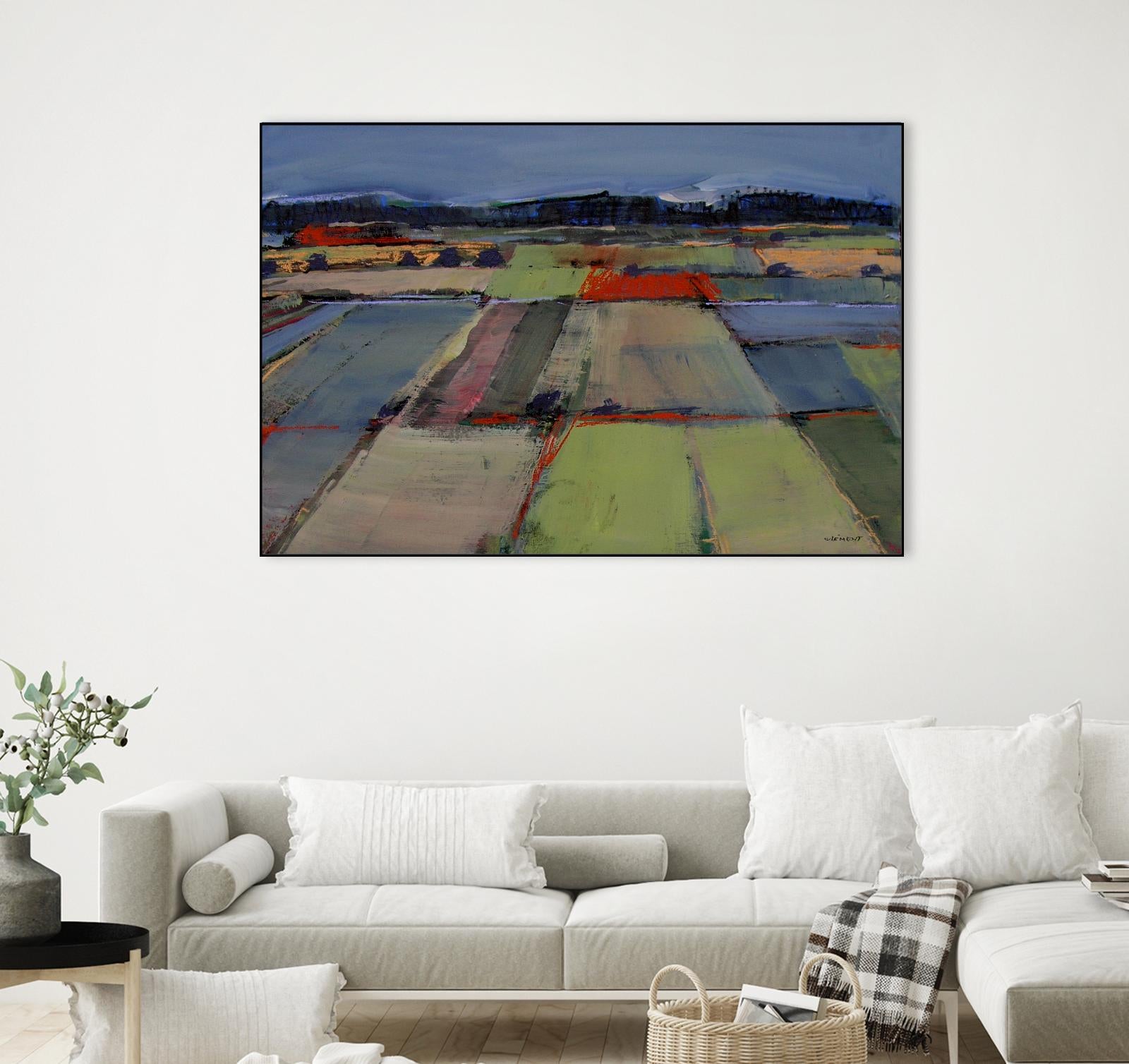 Pastel Field IV by Jacques Clement on GIANT ART - blue landscape