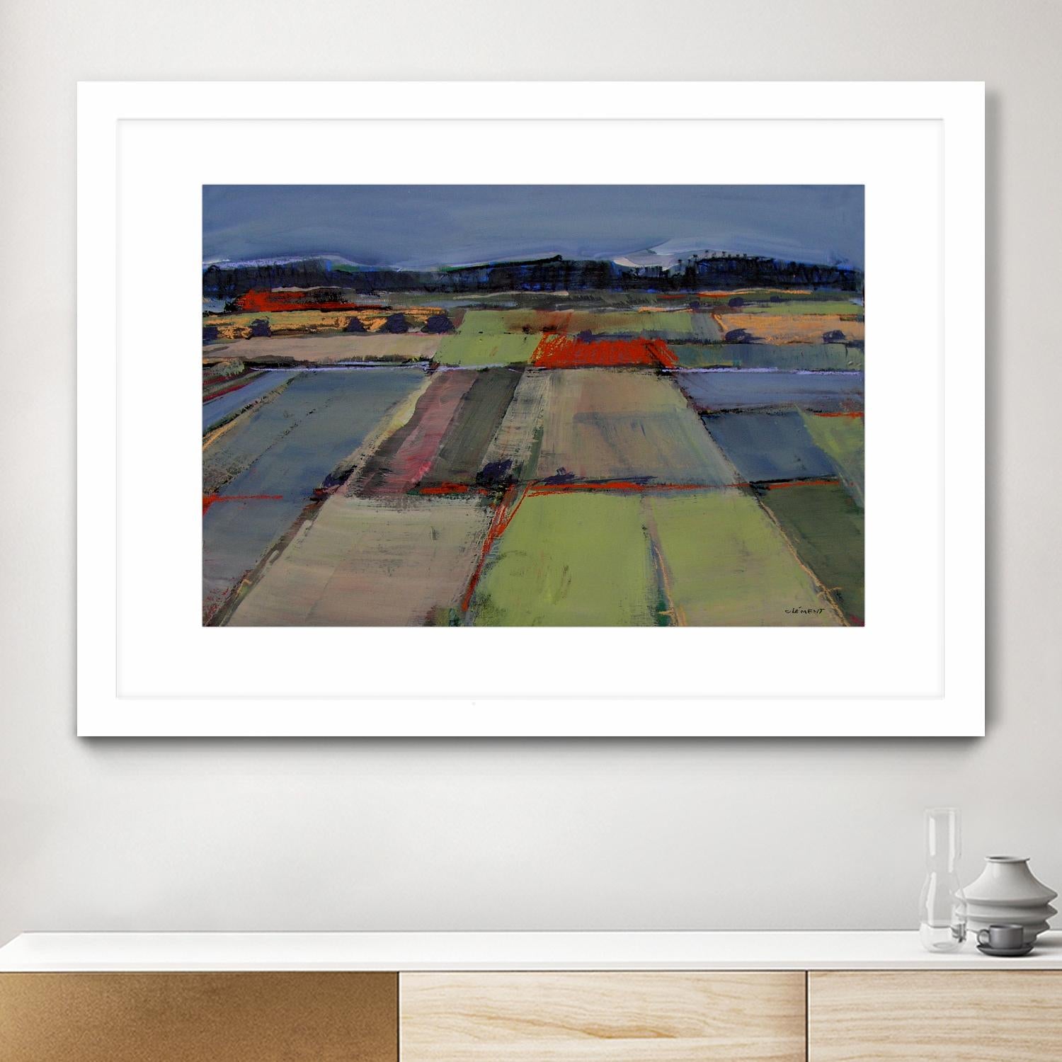 Pastel Field IV by Jacques Clement on GIANT ART - blue landscape