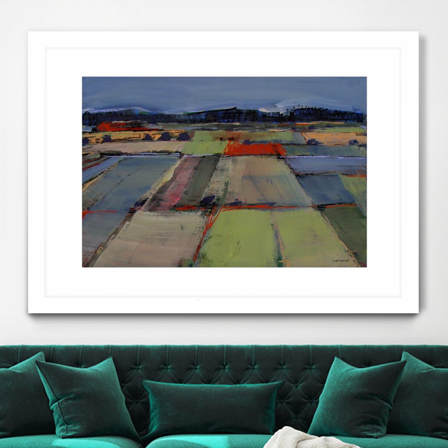 Pastel Field IV by Jacques Clement on GIANT ART - blue landscape