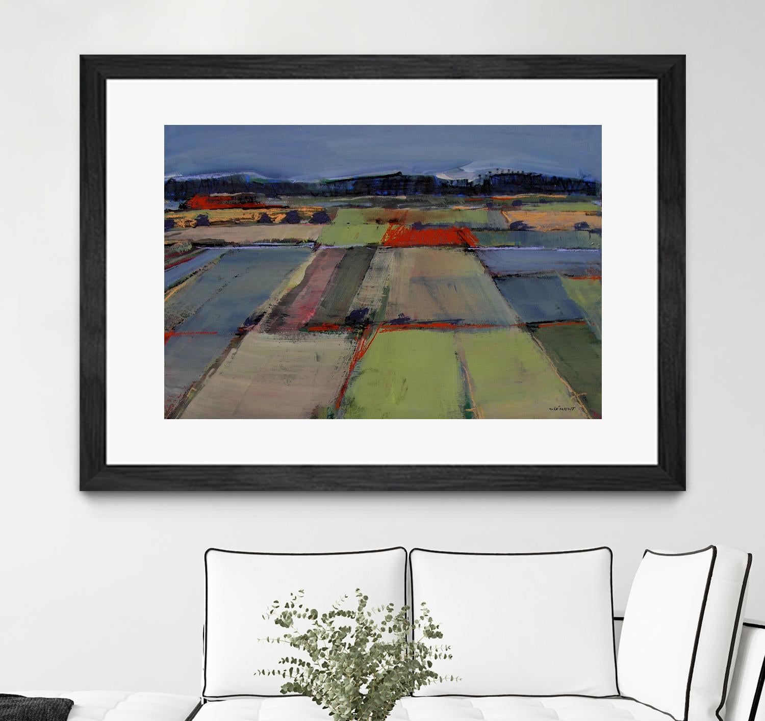 Pastel Field IV by Jacques Clement on GIANT ART - blue landscape
