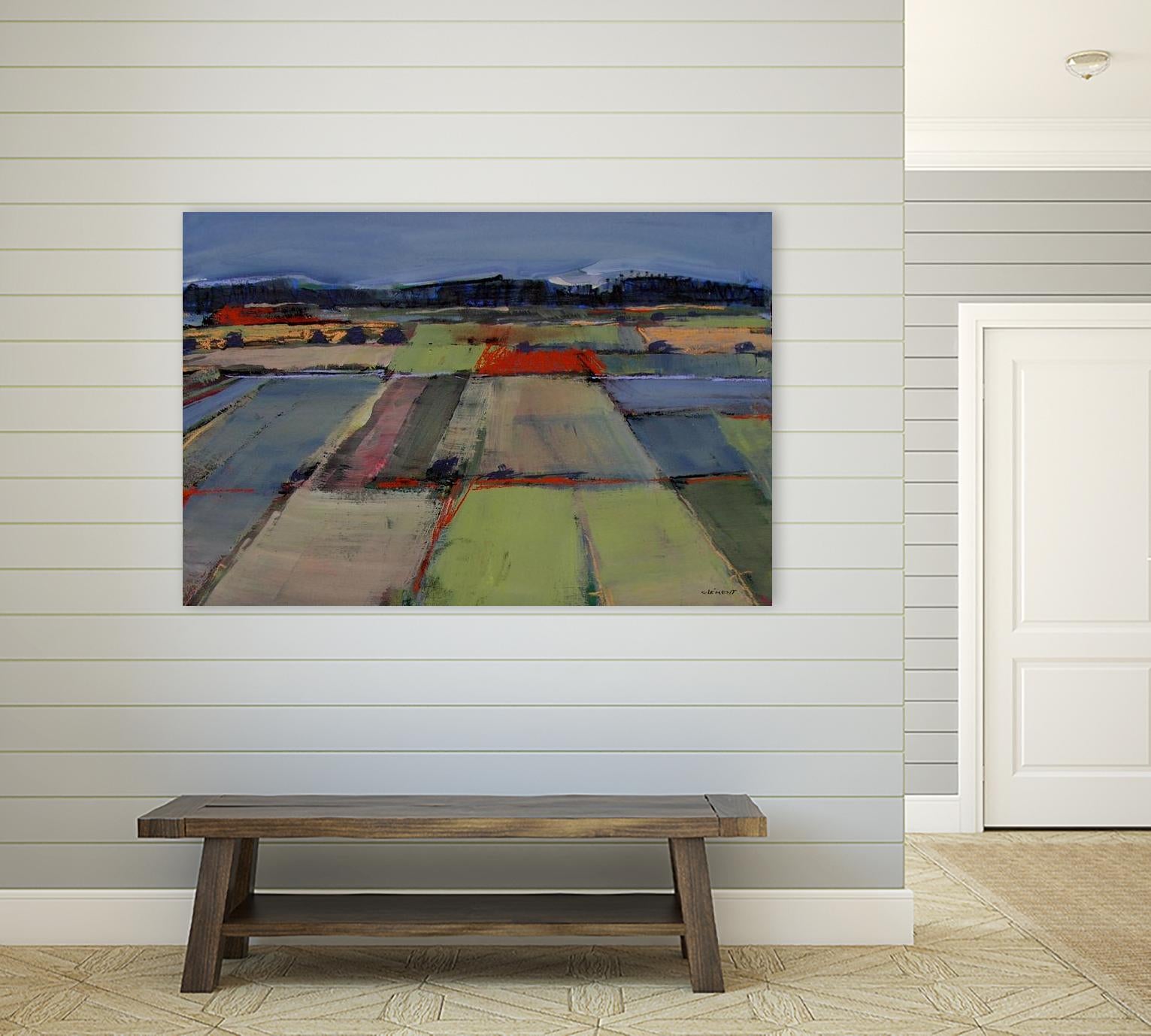Pastel Field IV by Jacques Clement on GIANT ART - blue landscape