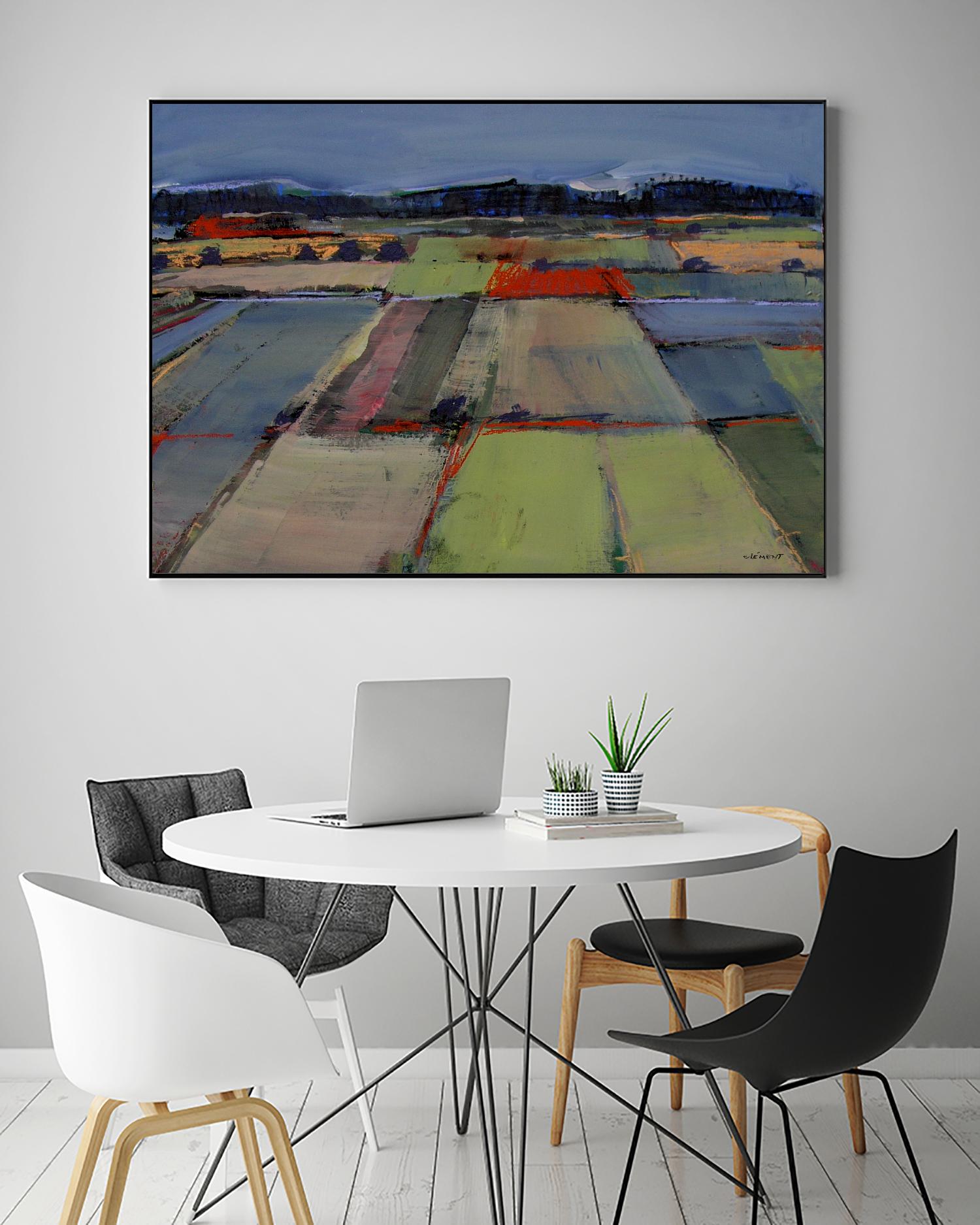 Pastel Field IV by Jacques Clement on GIANT ART - blue landscape