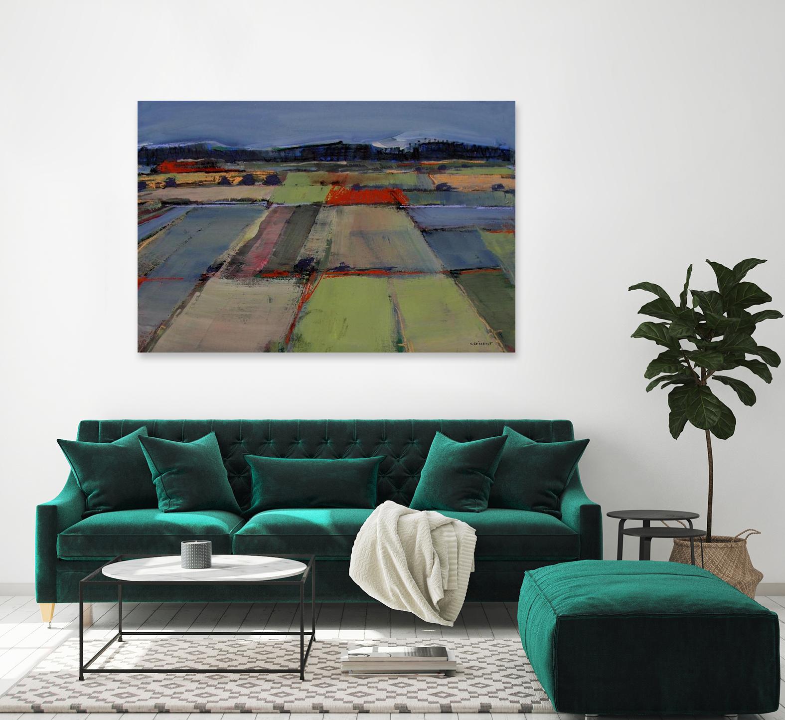 Pastel Field IV by Jacques Clement on GIANT ART - blue landscape