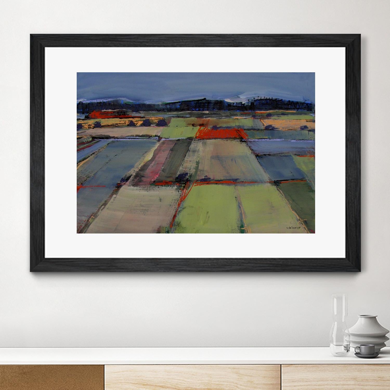 Pastel Field IV by Jacques Clement on GIANT ART - blue landscape