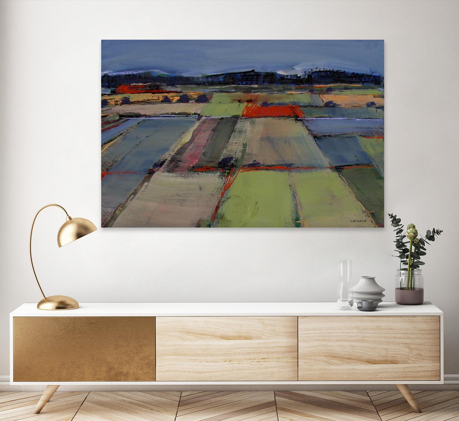 Pastel Field IV by Jacques Clement on GIANT ART - blue landscape