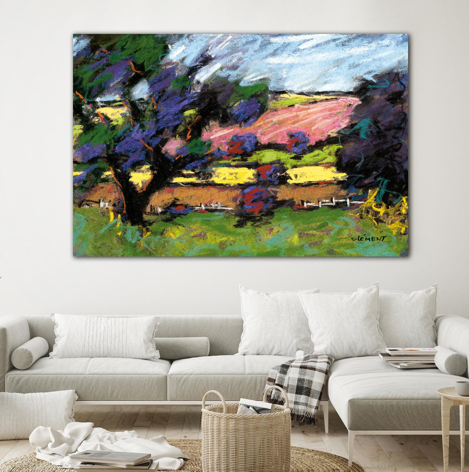 Pastel Landscape I by Jacques Clement on GIANT ART - blue landscape