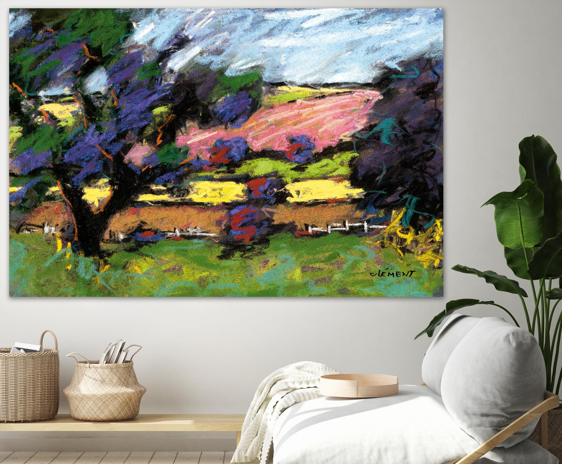 Pastel Landscape I by Jacques Clement on GIANT ART - blue landscape