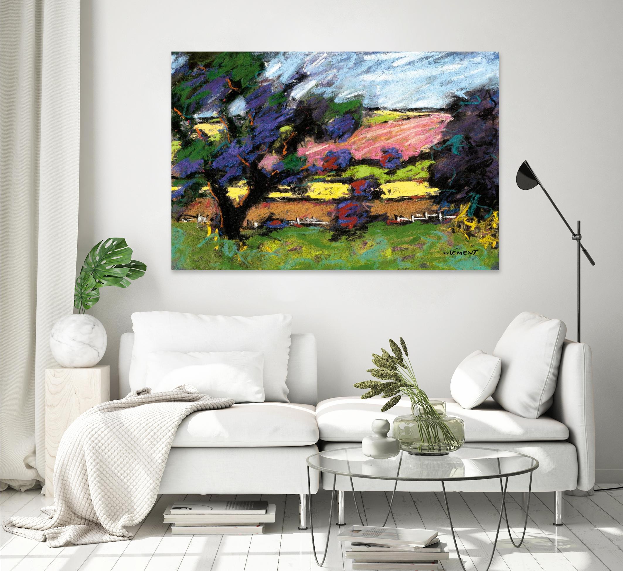 Pastel Landscape I by Jacques Clement on GIANT ART - blue landscape
