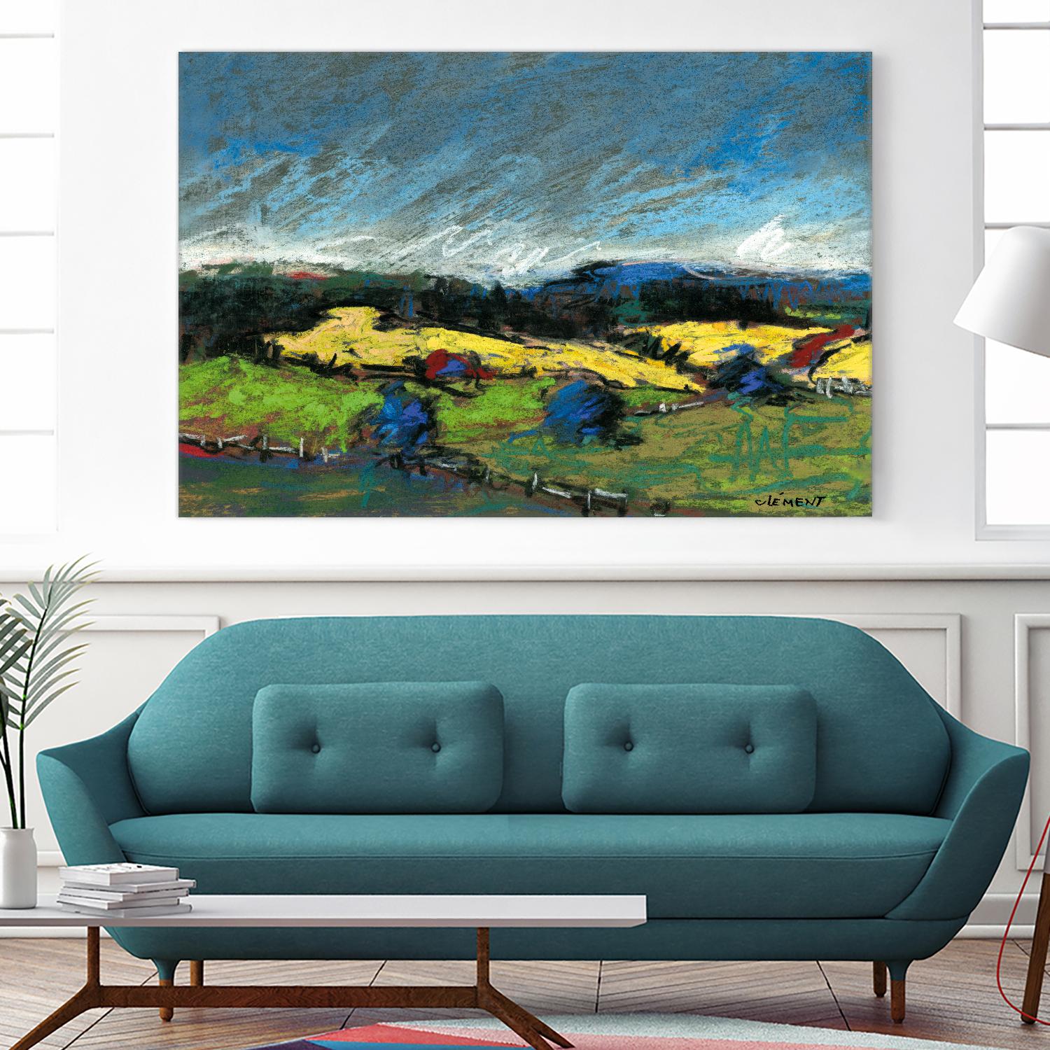 Pastel Landscape II by Jacques Clement on GIANT ART - blue landscape