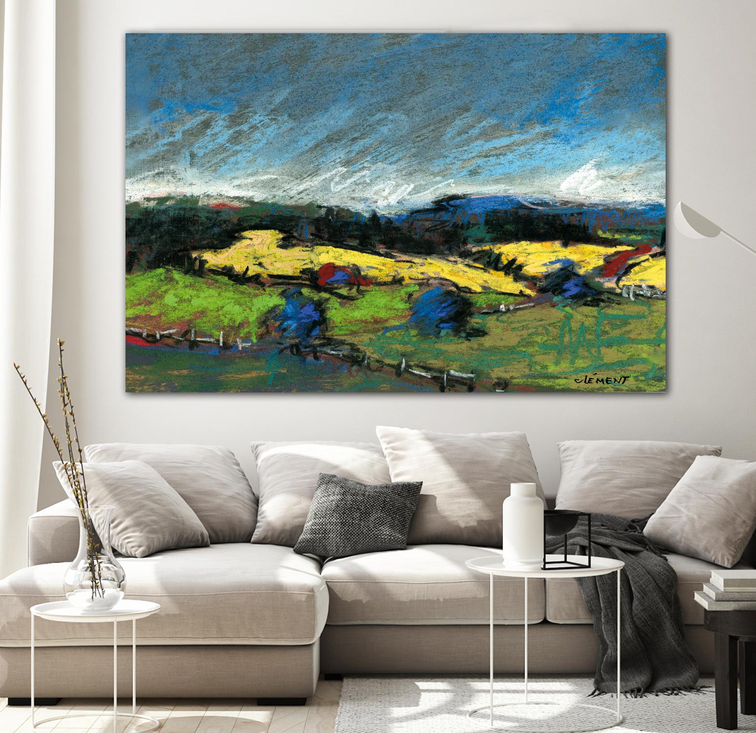 Pastel Landscape II by Jacques Clement on GIANT ART - blue landscape
