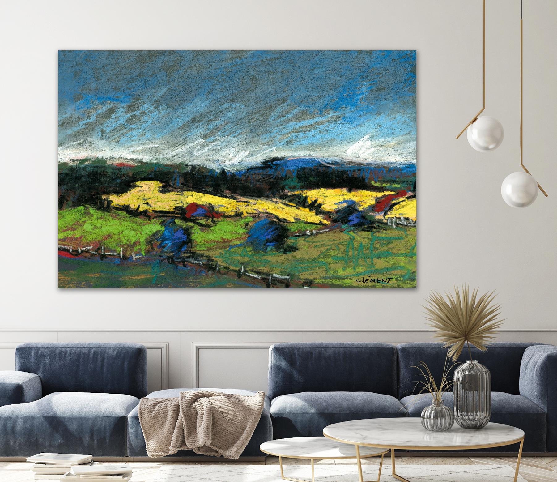 Pastel Landscape II by Jacques Clement on GIANT ART - blue landscape