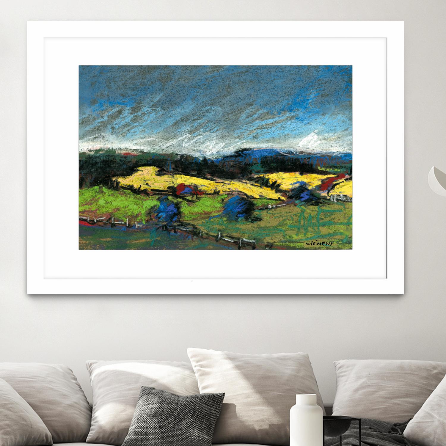 Pastel Landscape II by Jacques Clement on GIANT ART - blue landscape