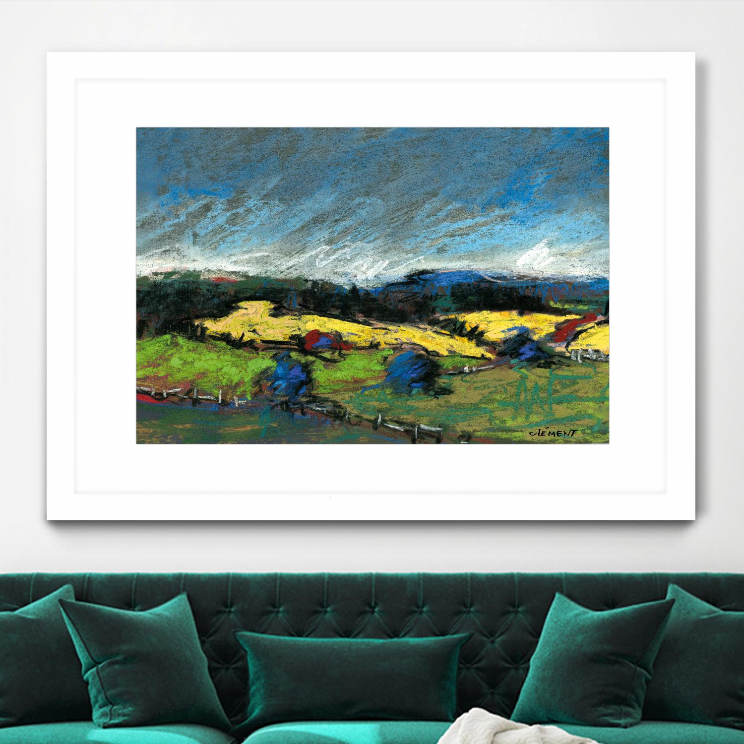 Pastel Landscape II by Jacques Clement on GIANT ART - blue landscape