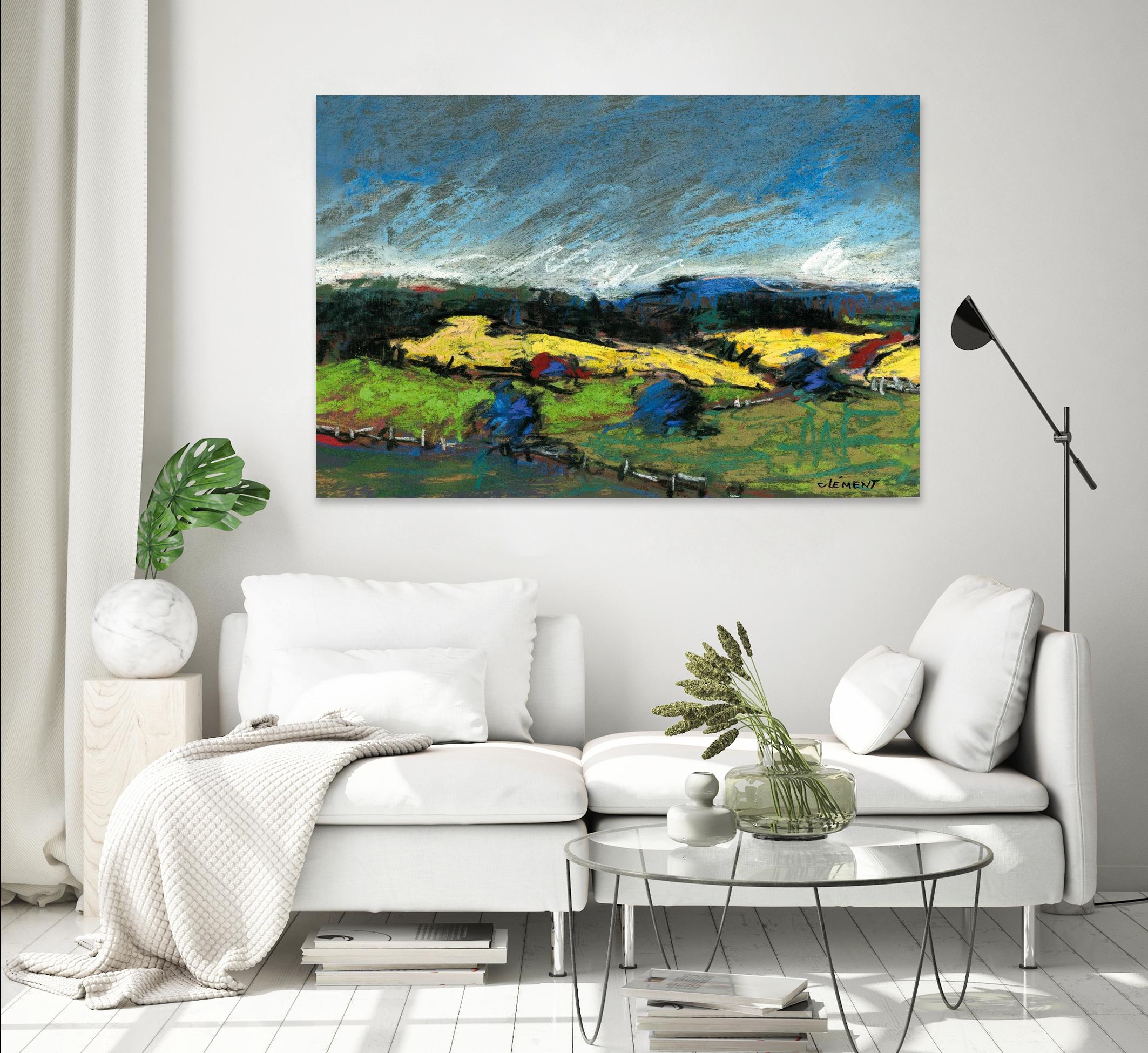 Pastel Landscape II by Jacques Clement on GIANT ART - blue landscape