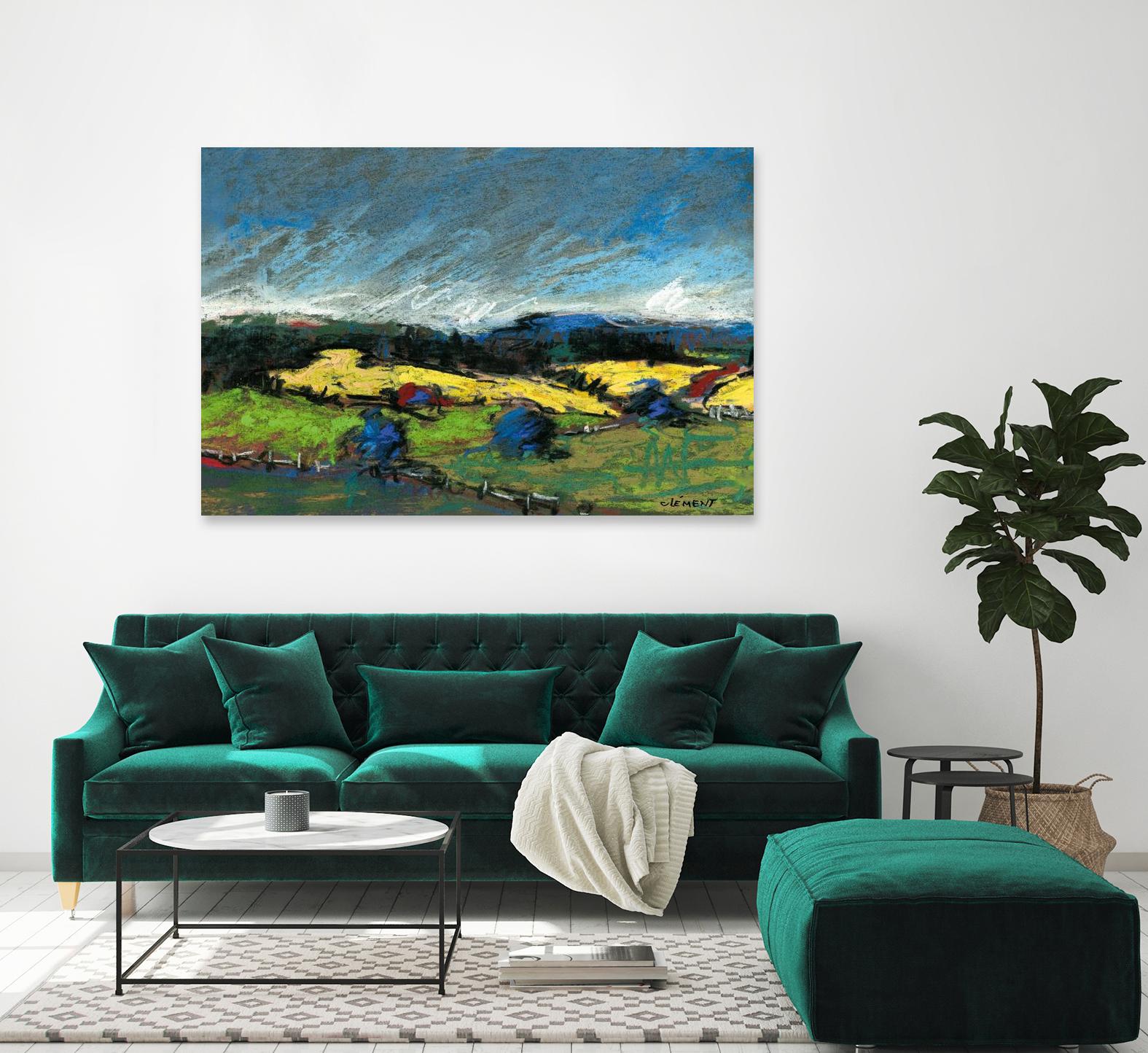Pastel Landscape II by Jacques Clement on GIANT ART - blue landscape