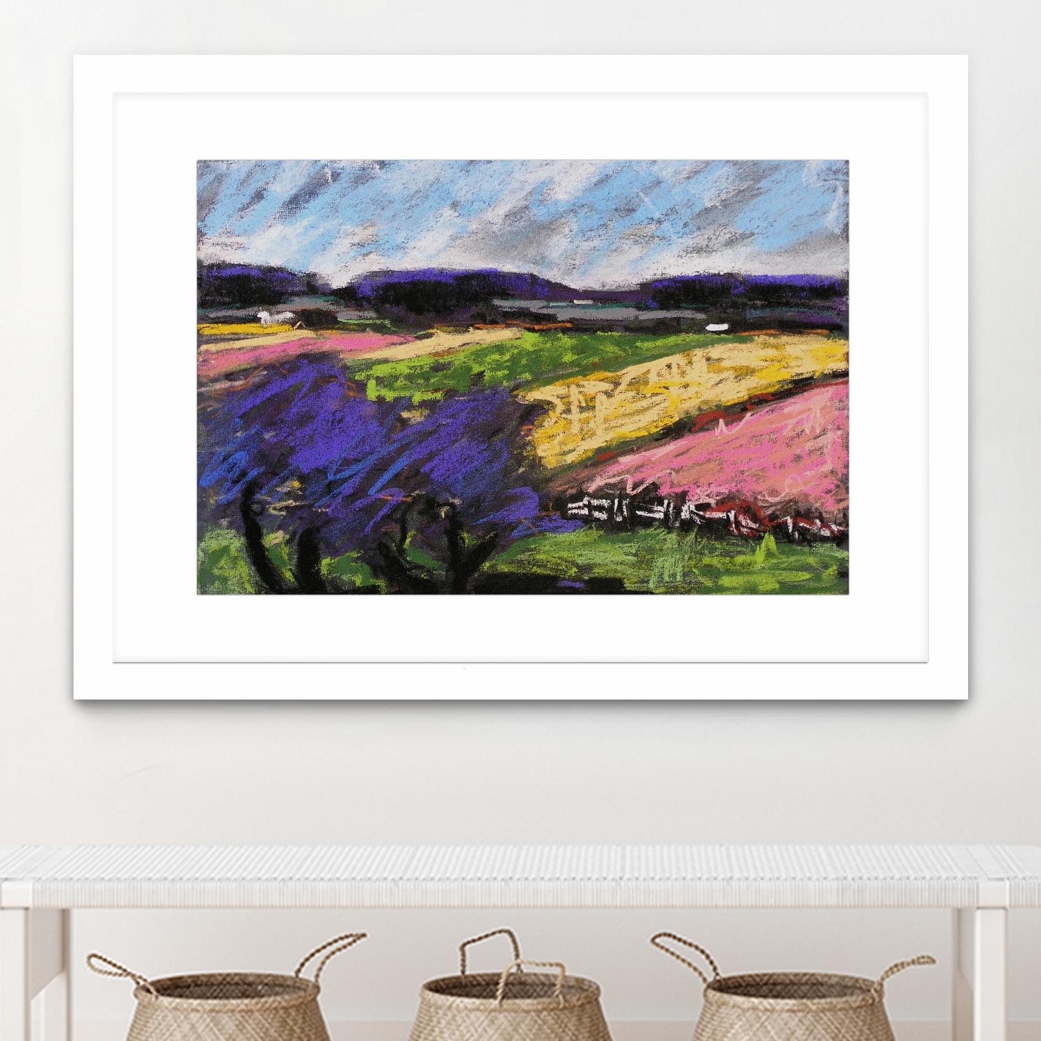 Pastel Landscape III by Jacques Clement on GIANT ART - blue landscape