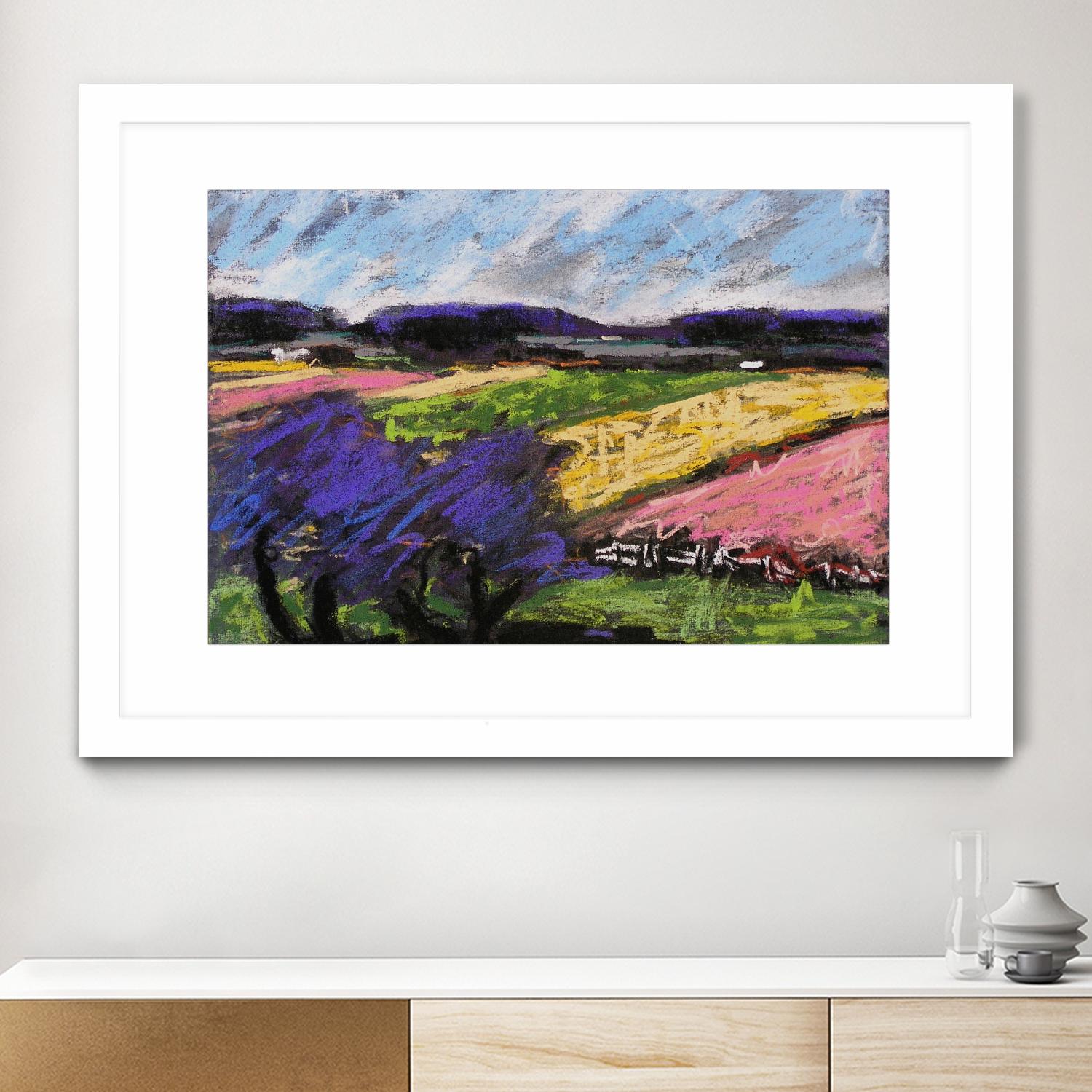 Pastel Landscape III by Jacques Clement on GIANT ART - blue landscape