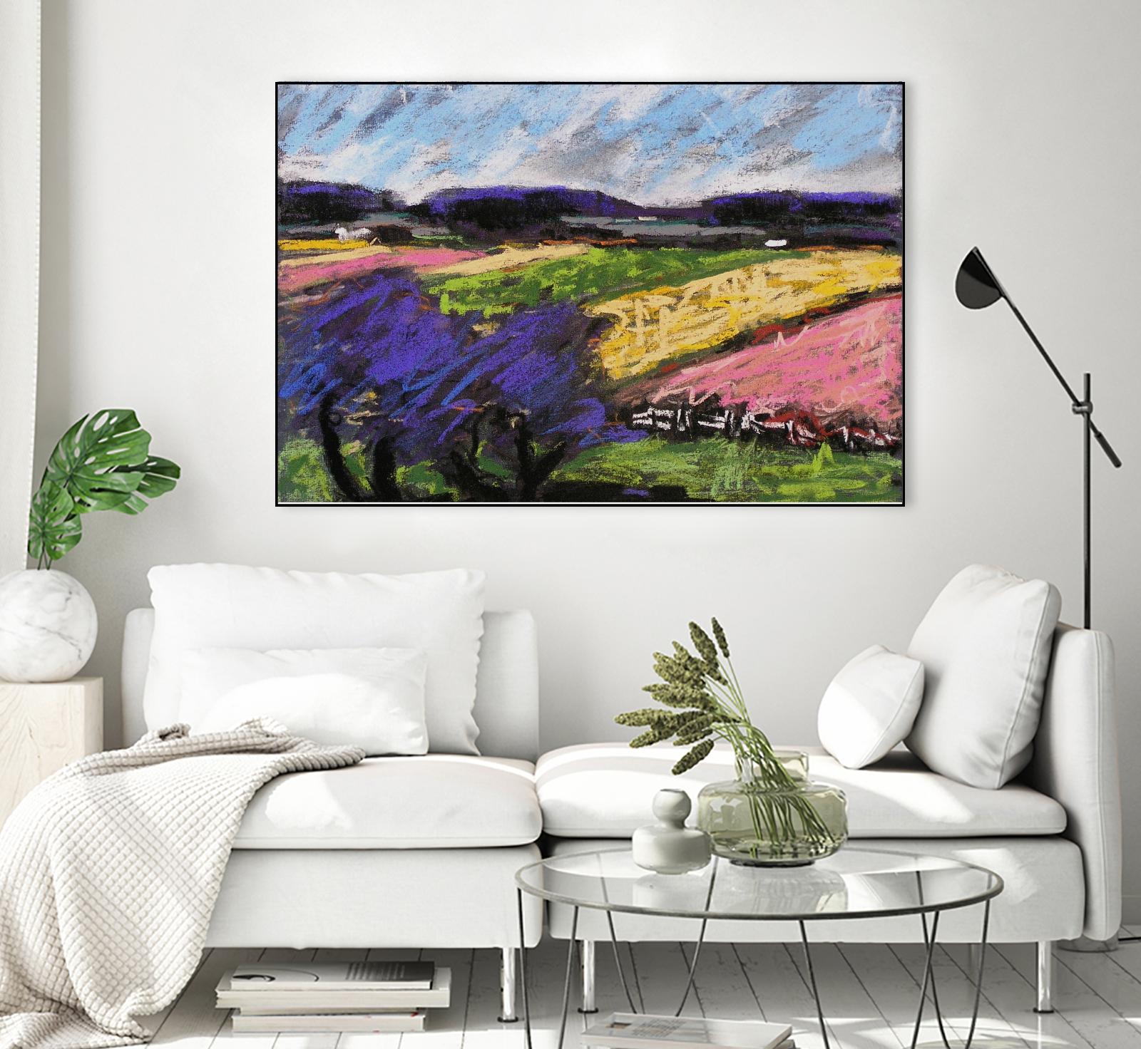 Pastel Landscape III by Jacques Clement on GIANT ART - blue landscape