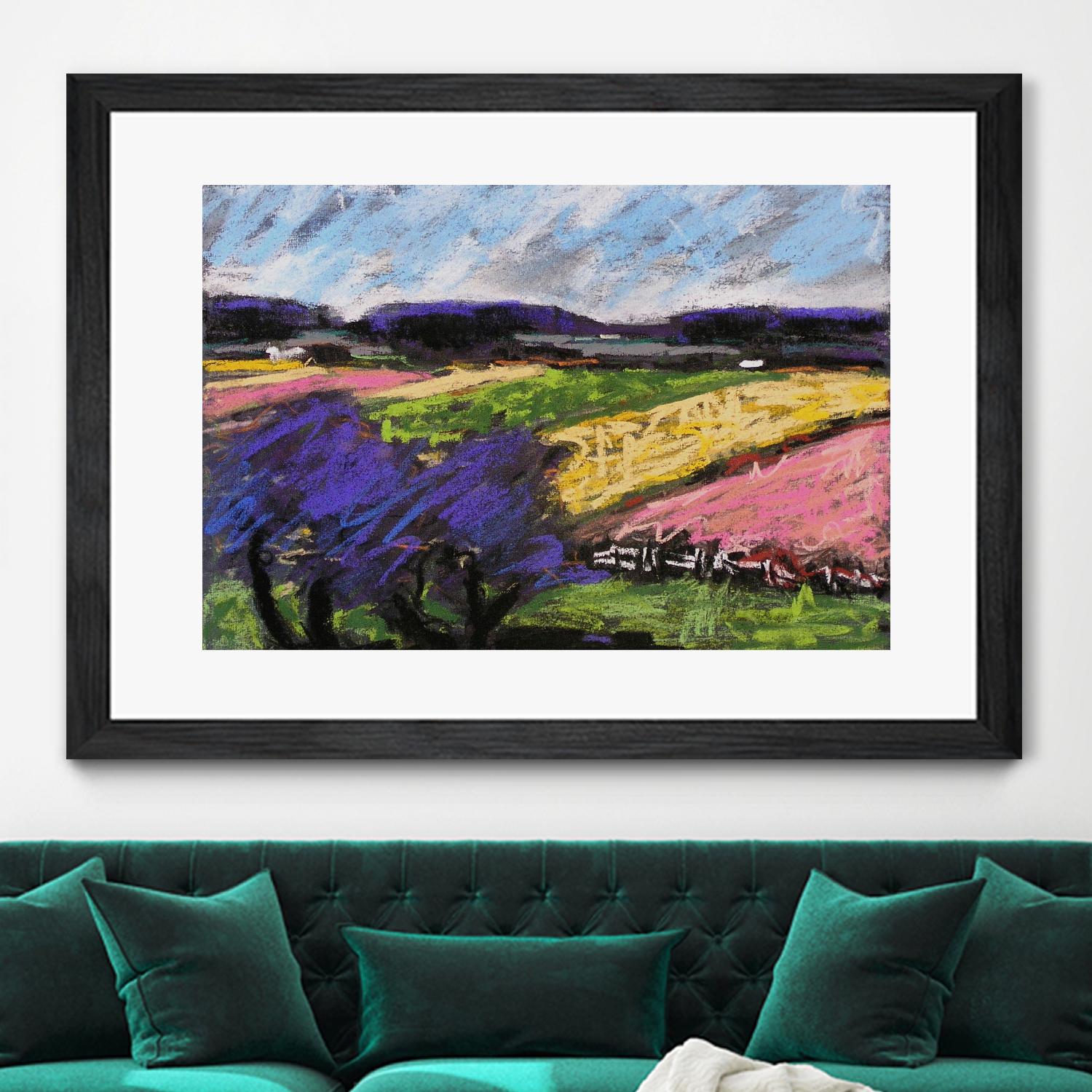 Pastel Landscape III by Jacques Clement on GIANT ART - blue landscape