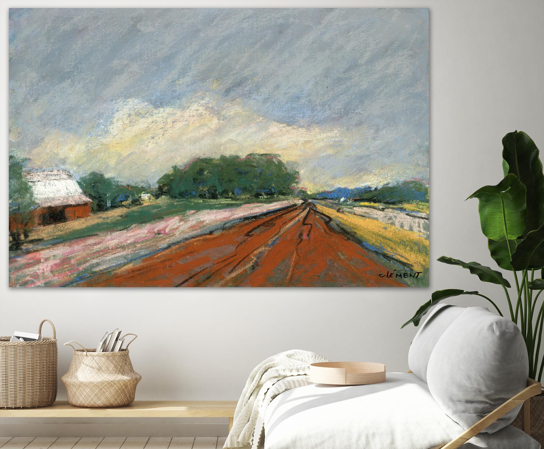 Pastel Landscape V by Jacques Clement on GIANT ART - blue landscape