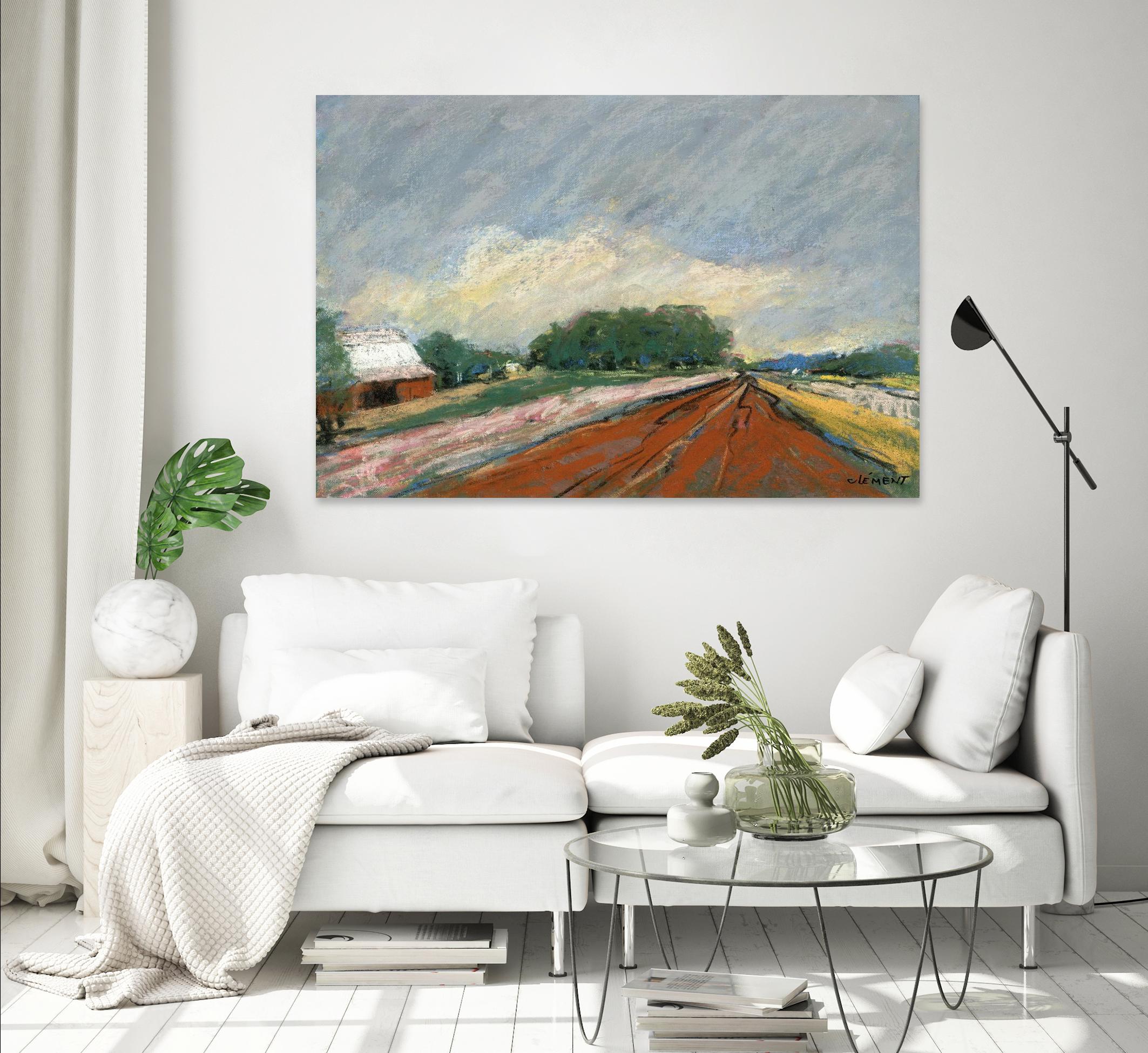 Pastel Landscape V by Jacques Clement on GIANT ART - blue landscape