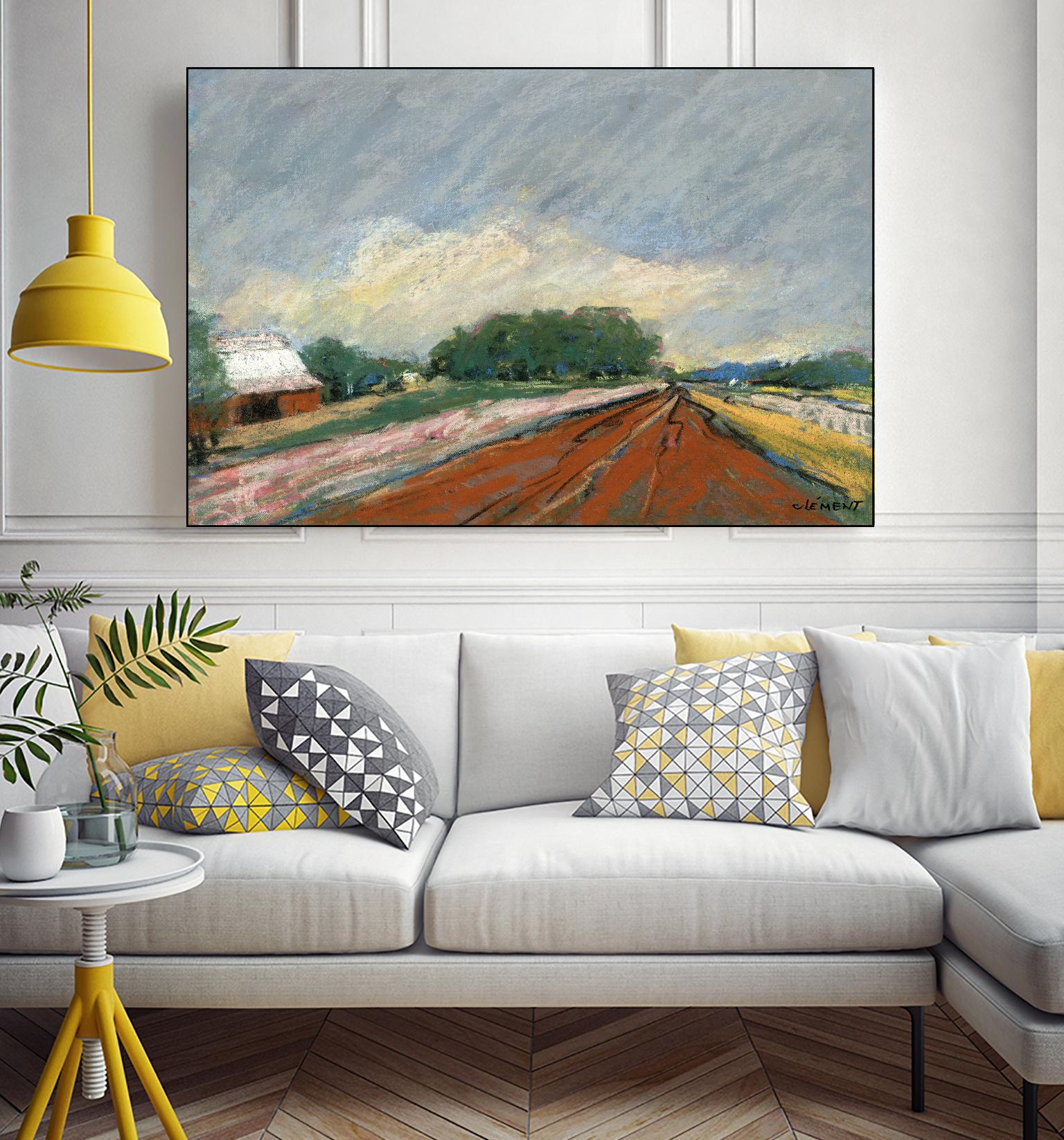 Pastel Landscape V by Jacques Clement on GIANT ART - blue landscape