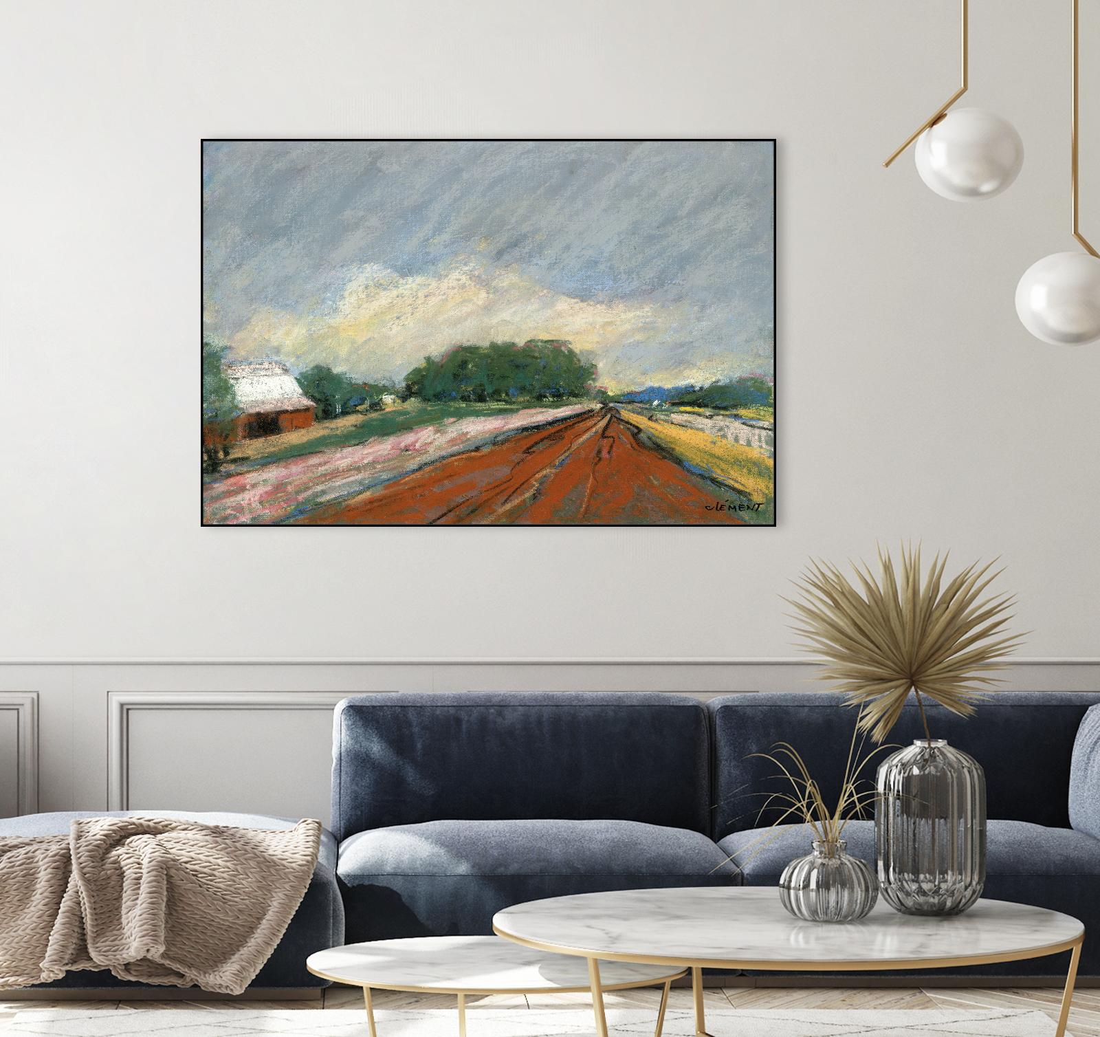 Pastel Landscape V by Jacques Clement on GIANT ART - blue landscape