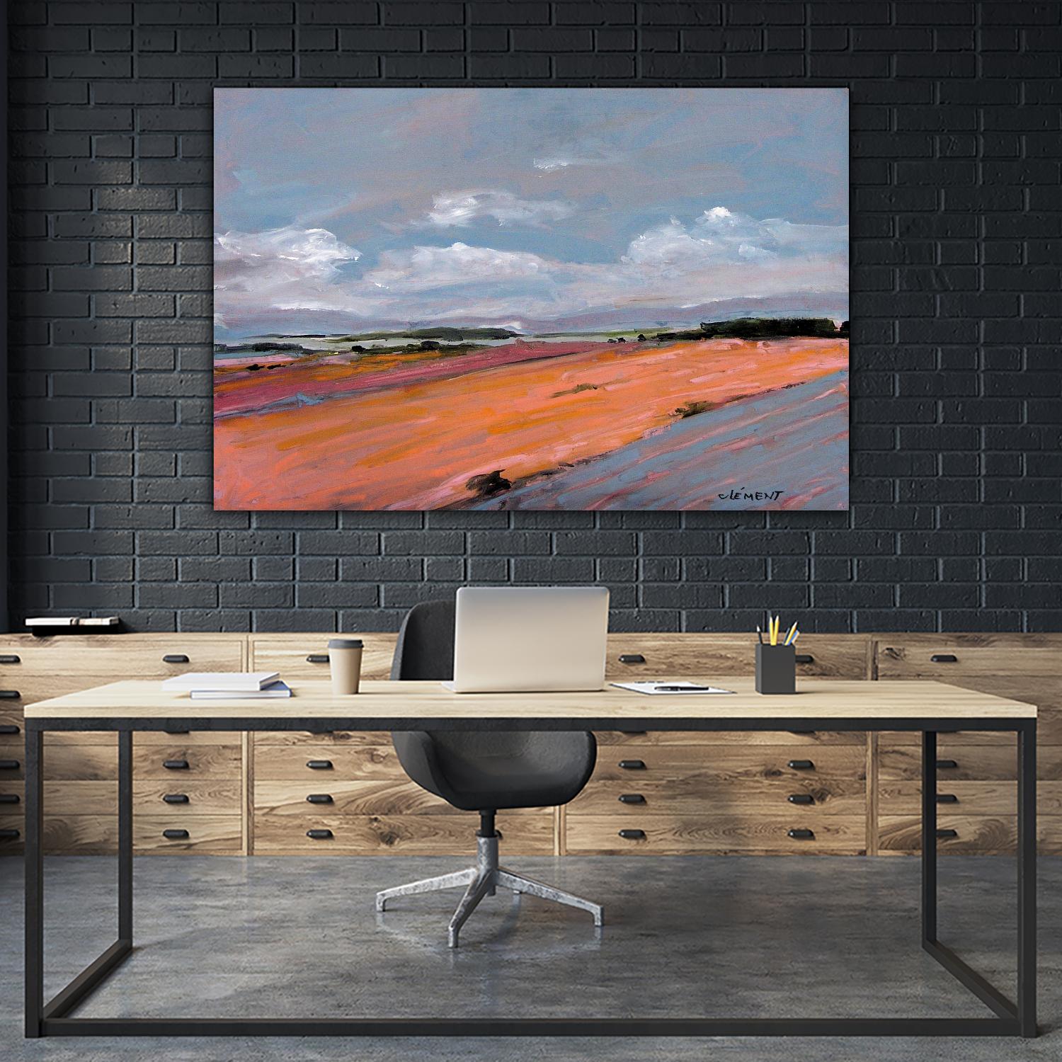 Pastel Landscape VIII by Jacques Clement on GIANT ART - green landscape