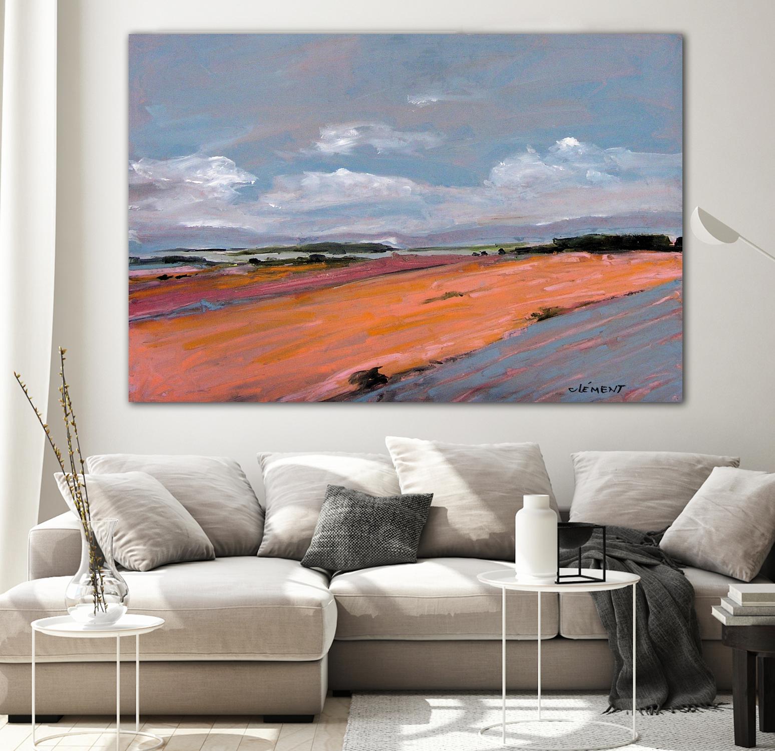 Pastel Landscape VIII by Jacques Clement on GIANT ART - green landscape