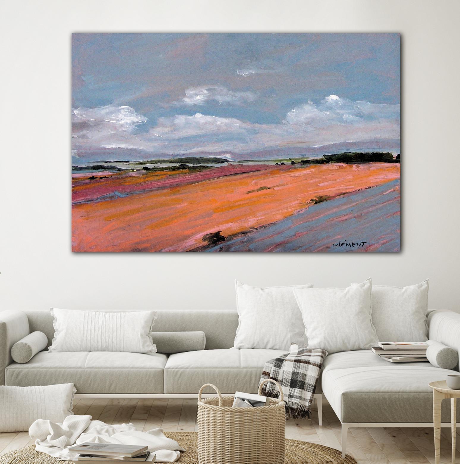 Pastel Landscape VIII by Jacques Clement on GIANT ART - green landscape