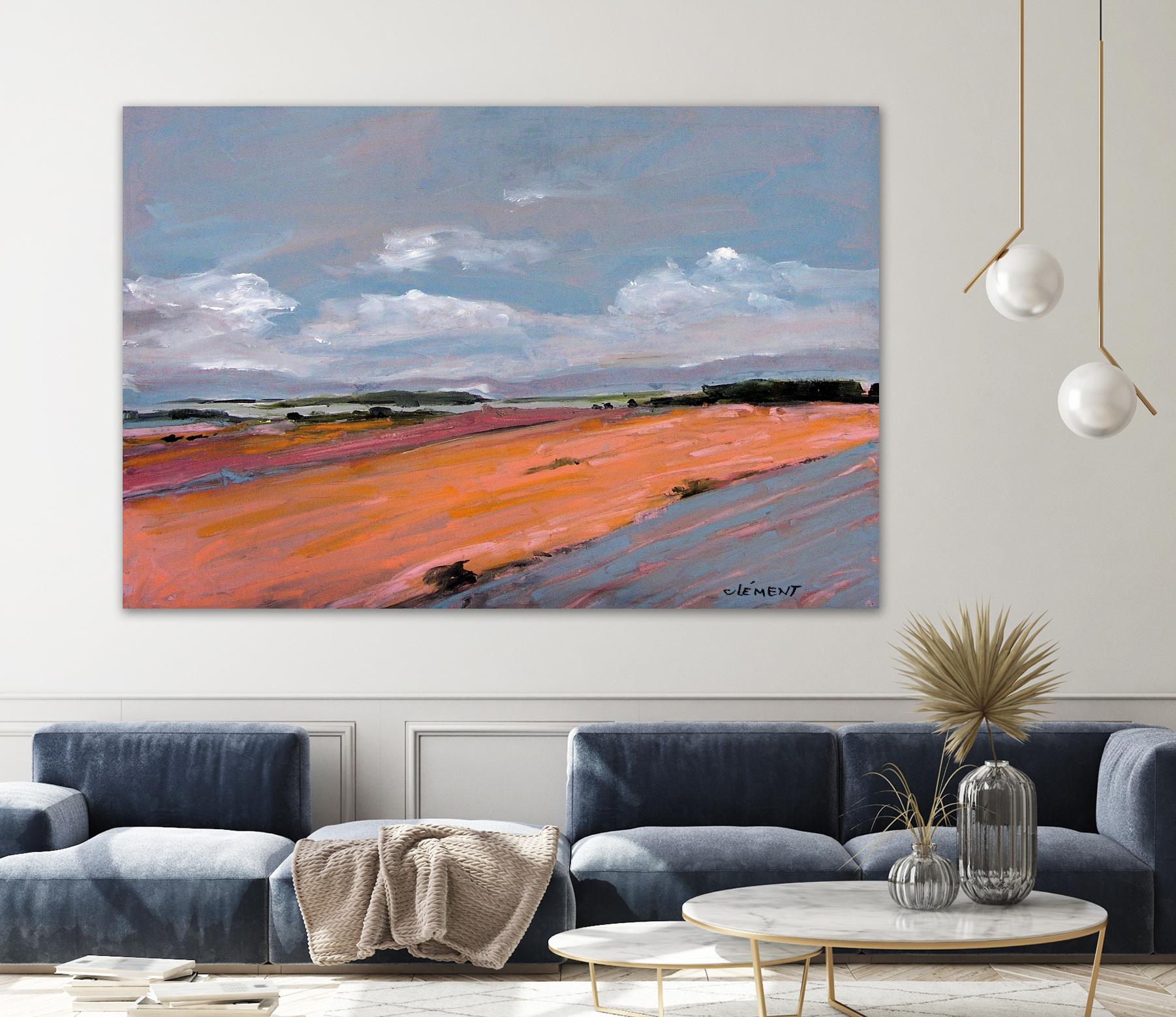 Pastel Landscape VIII by Jacques Clement on GIANT ART - green landscape