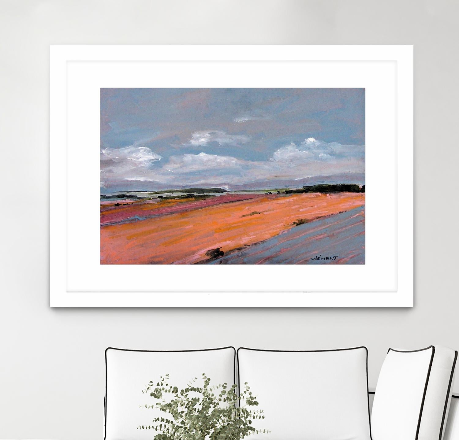 Pastel Landscape VIII by Jacques Clement on GIANT ART - green landscape