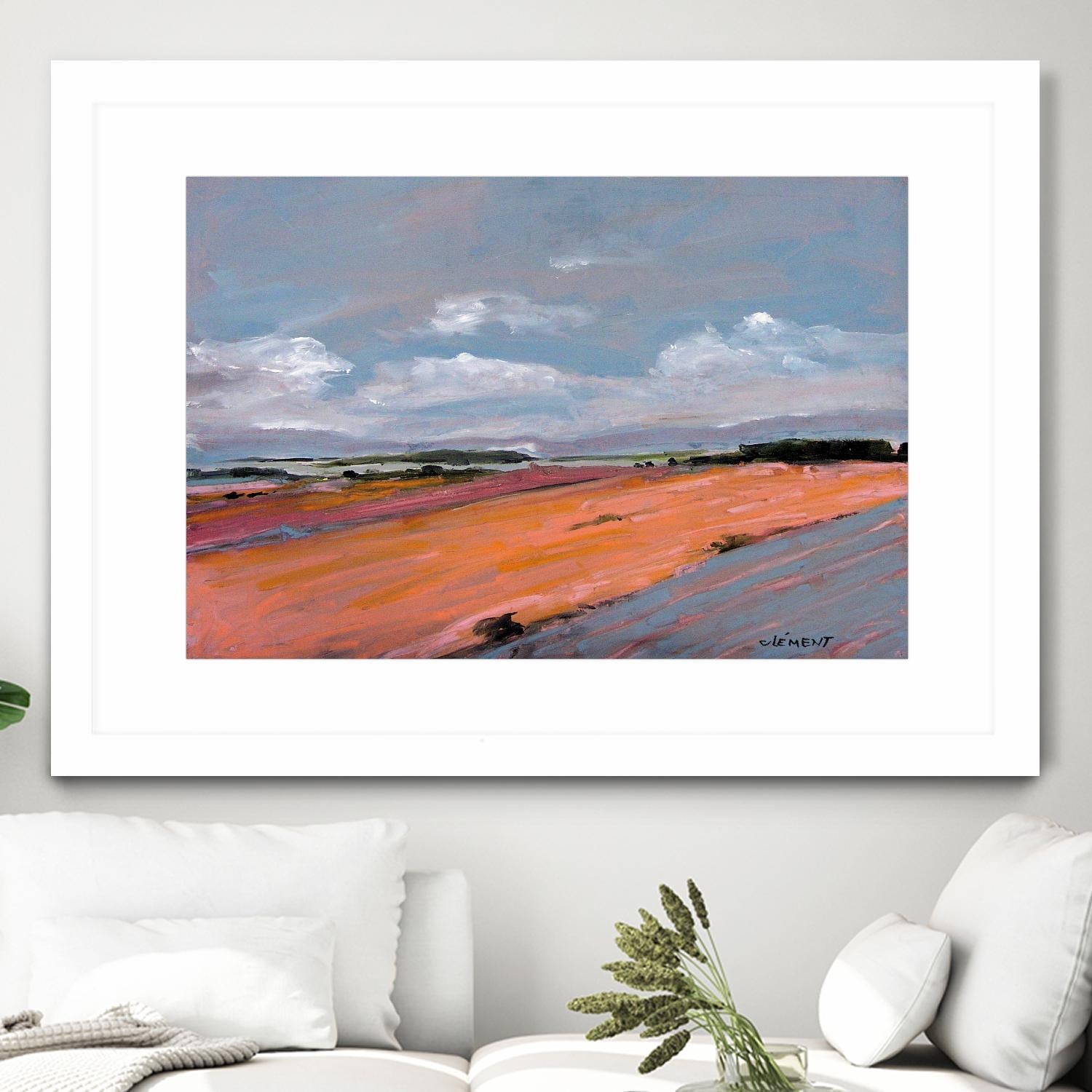 Pastel Landscape VIII by Jacques Clement on GIANT ART - green landscape