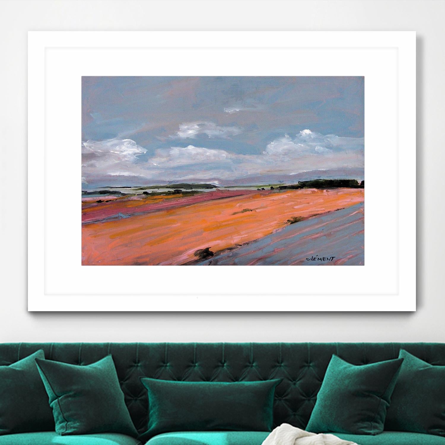 Pastel Landscape VIII by Jacques Clement on GIANT ART - green landscape