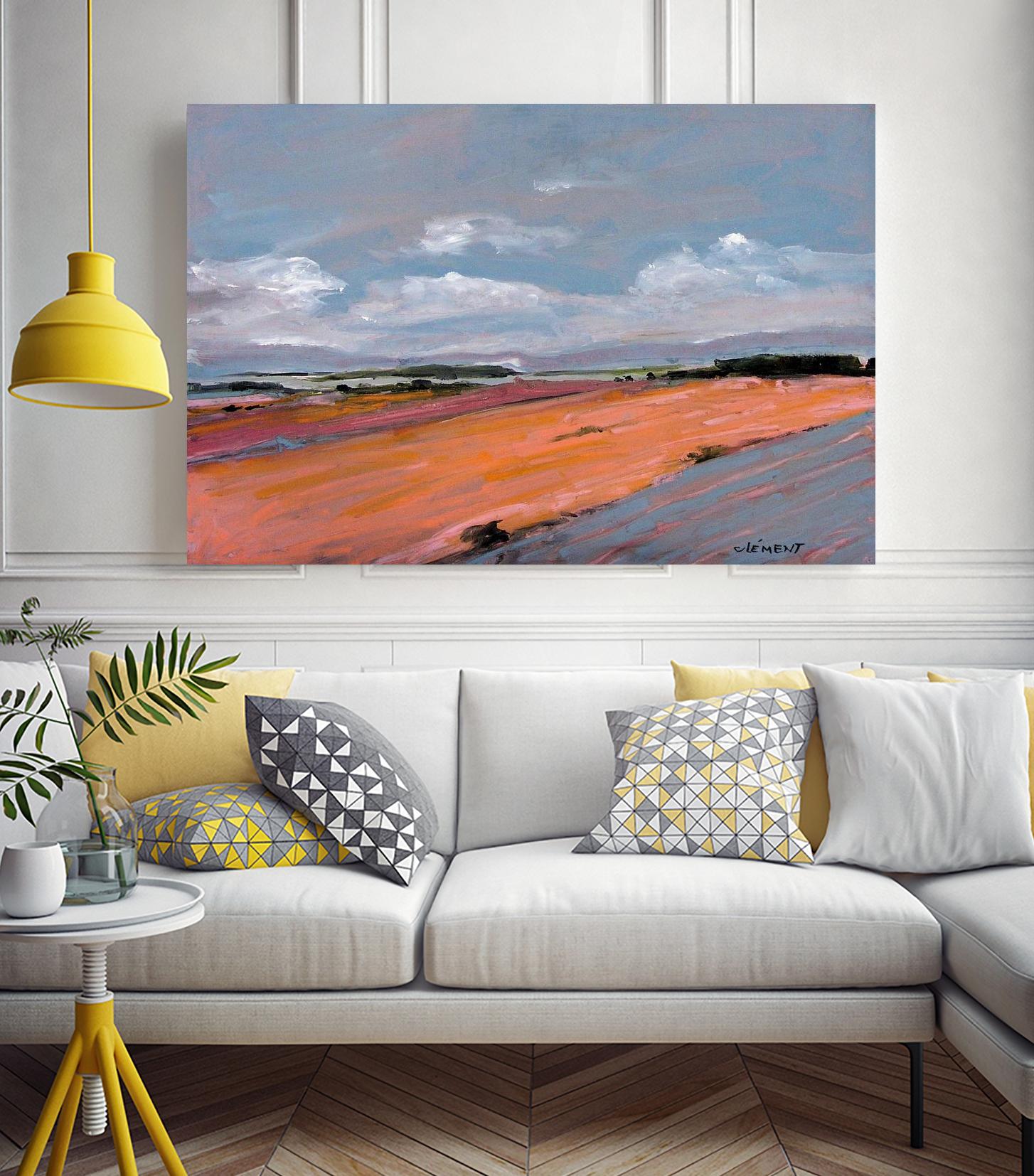 Pastel Landscape VIII by Jacques Clement on GIANT ART - green landscape