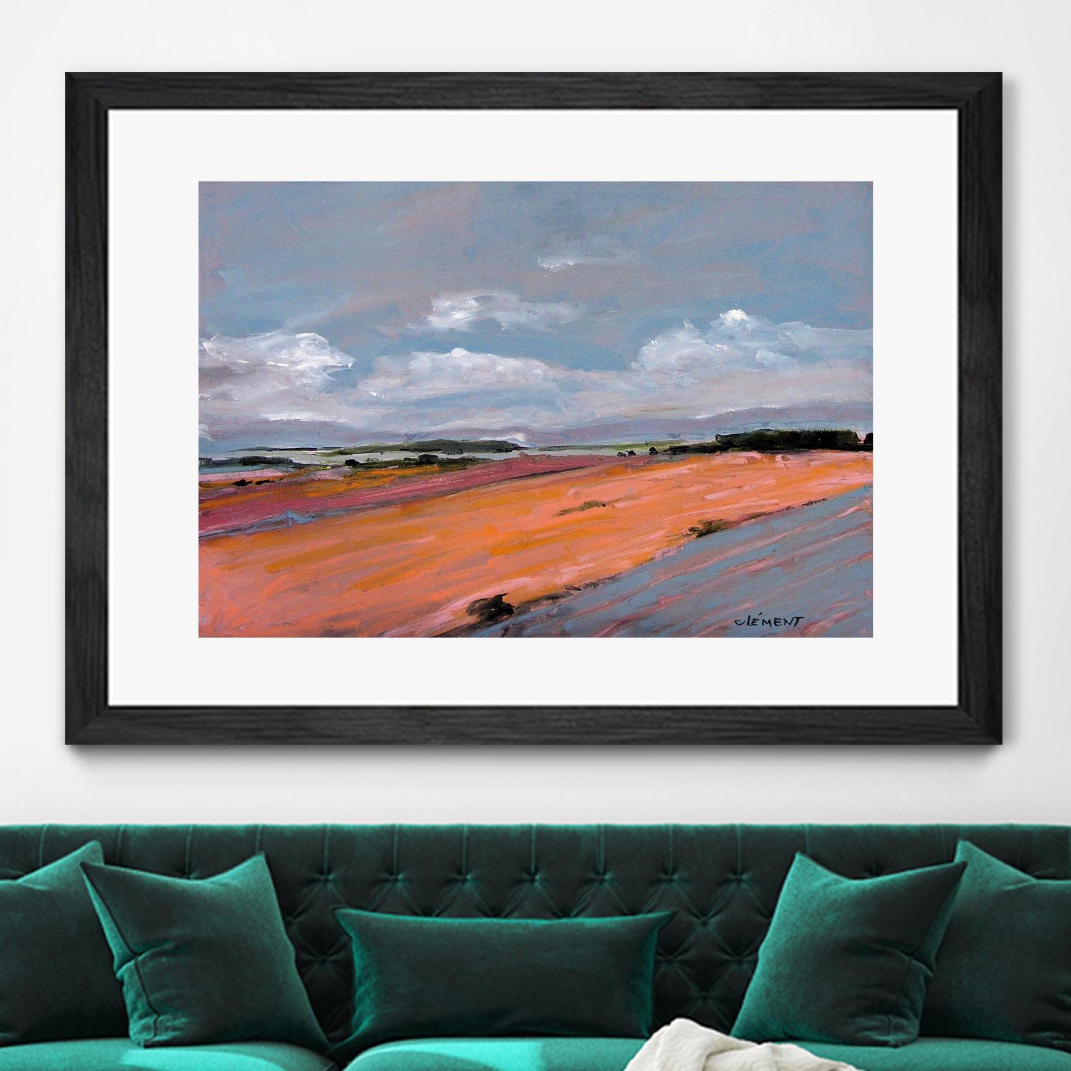 Pastel Landscape VIII by Jacques Clement on GIANT ART - green landscape