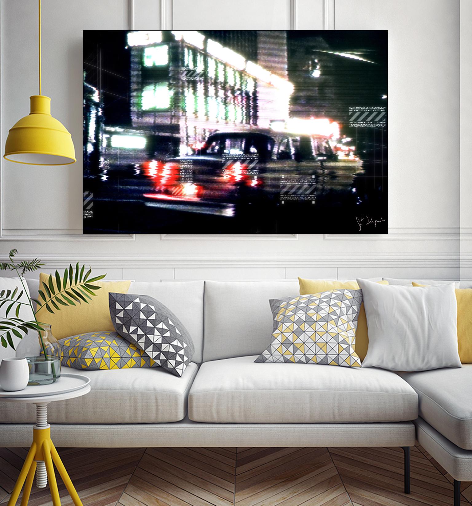 City Taxi I by Jean-François Dupuis on GIANT ART - red street scene