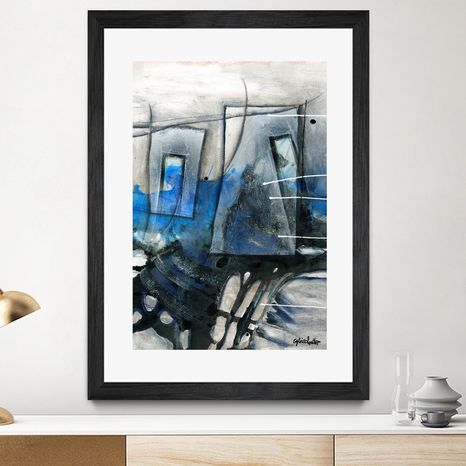 Chutes - T2 by Sylvie Cloutier on GIANT ART - grey abstract