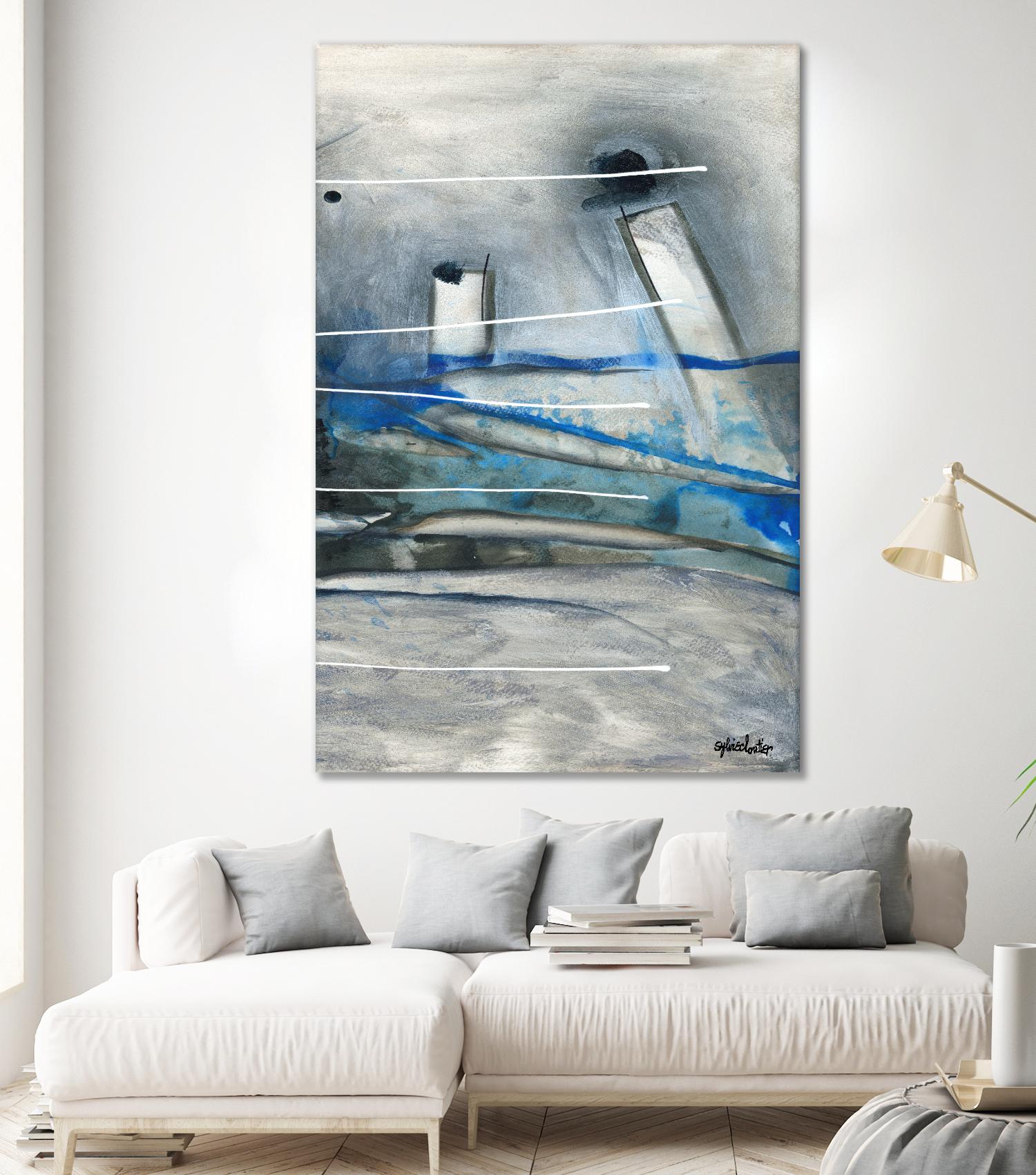 Chutes - T3 by Sylvie Cloutier on GIANT ART - grey abstract