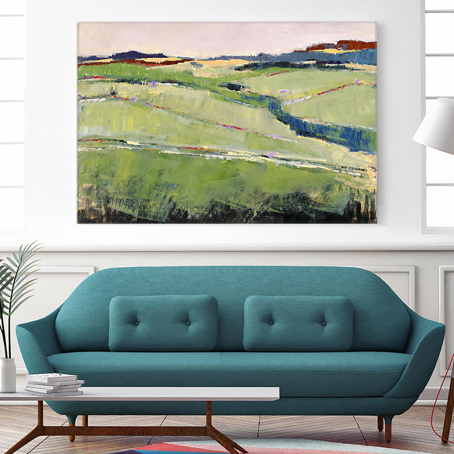 Colorful Landscape II by Jacques Clement on GIANT ART - blue landscape