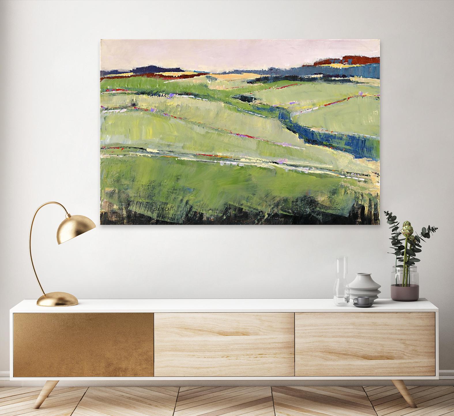 Colorful Landscape II by Jacques Clement on GIANT ART - pink landscape champs