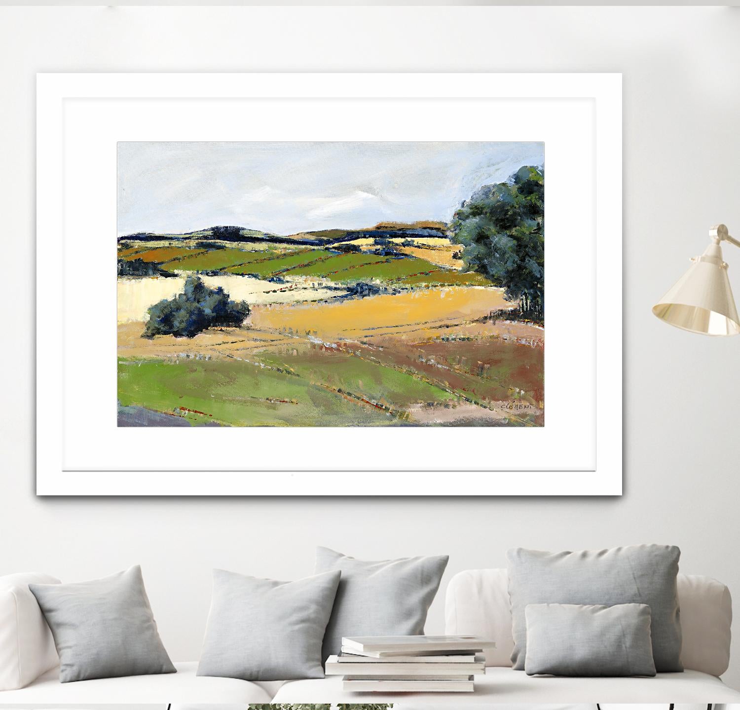 Colorful Landscape IV by Jacques Clement on GIANT ART - green landscape arbuste