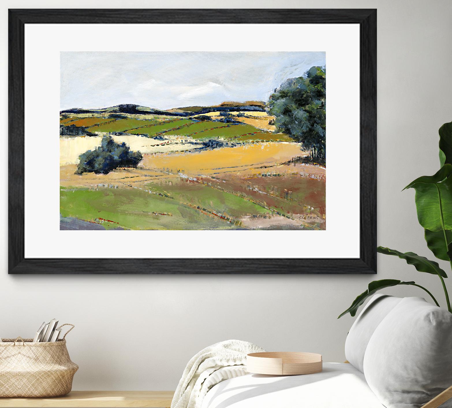 Colorful Landscape IV by Jacques Clement on GIANT ART - green landscape arbuste