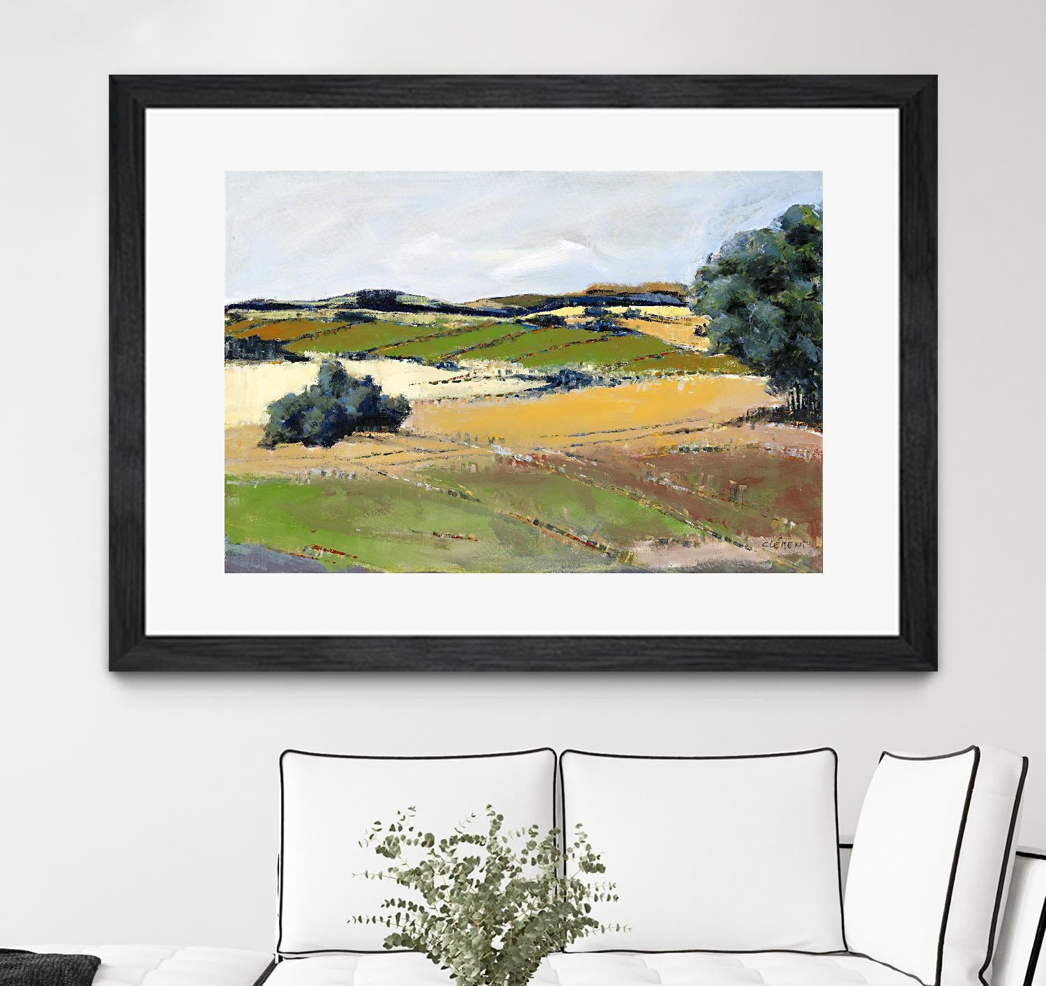 Colorful Landscape IV by Jacques Clement on GIANT ART - green landscape arbuste