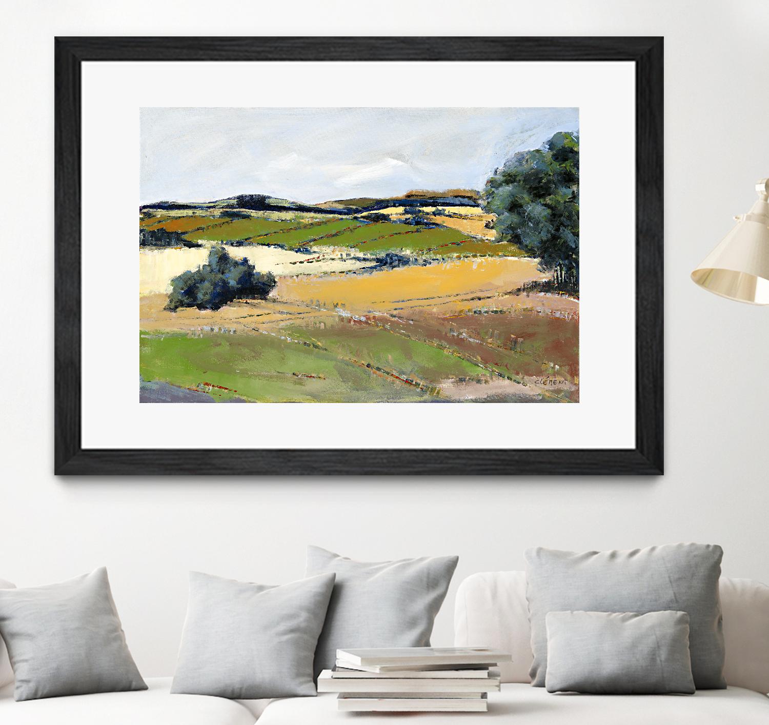 Colorful Landscape IV by Jacques Clement on GIANT ART - green landscape arbuste