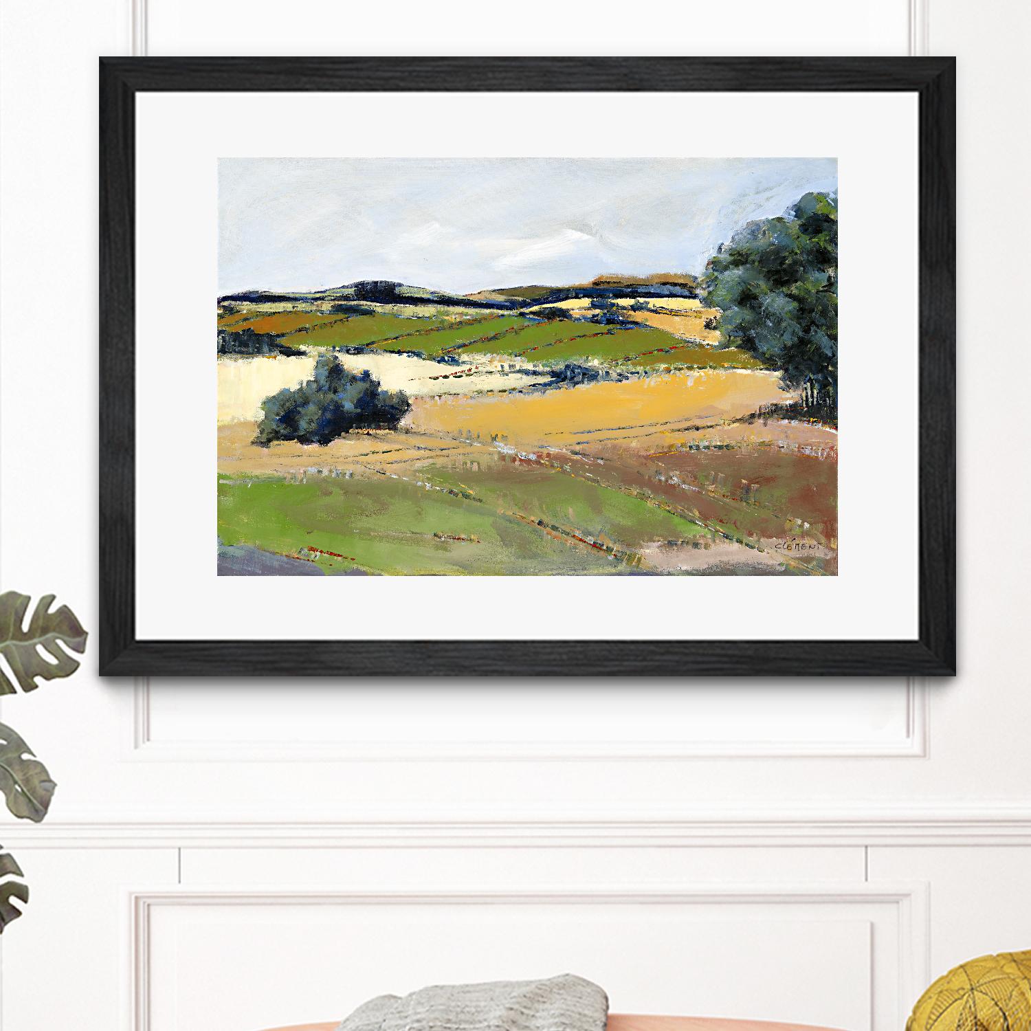 Colorful Landscape IV by Jacques Clement on GIANT ART - green landscape arbuste