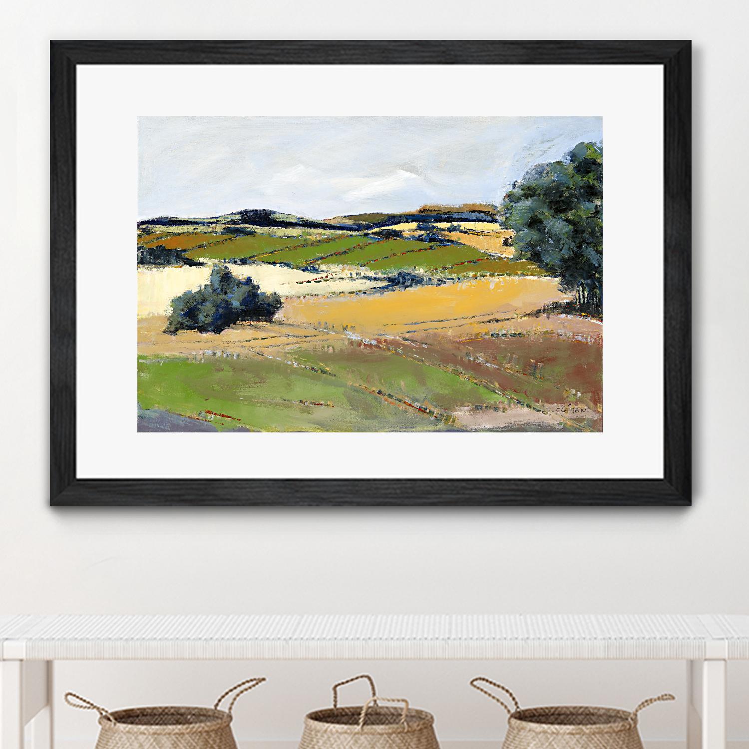 Colorful Landscape IV by Jacques Clement on GIANT ART - green landscape arbuste