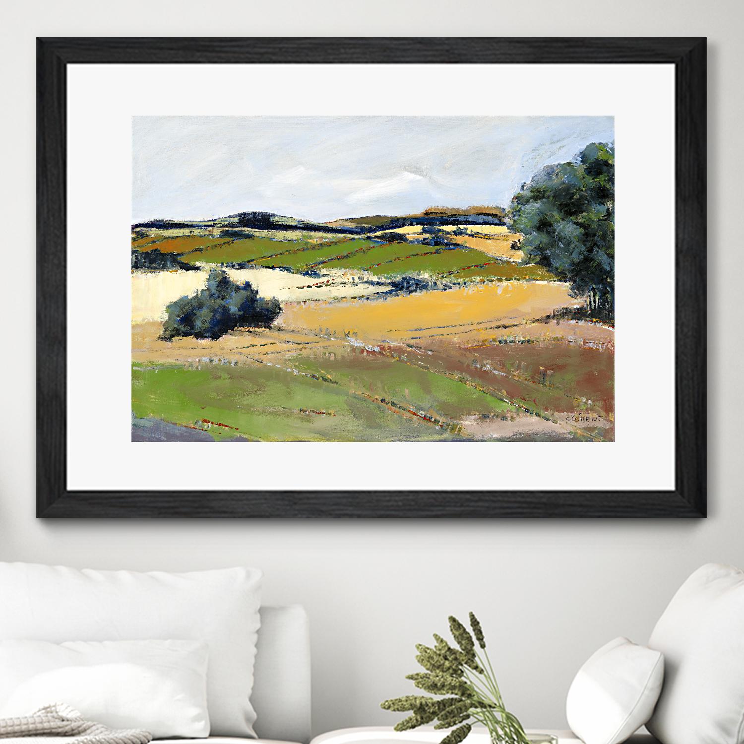 Colorful Landscape IV by Jacques Clement on GIANT ART - green landscape arbuste