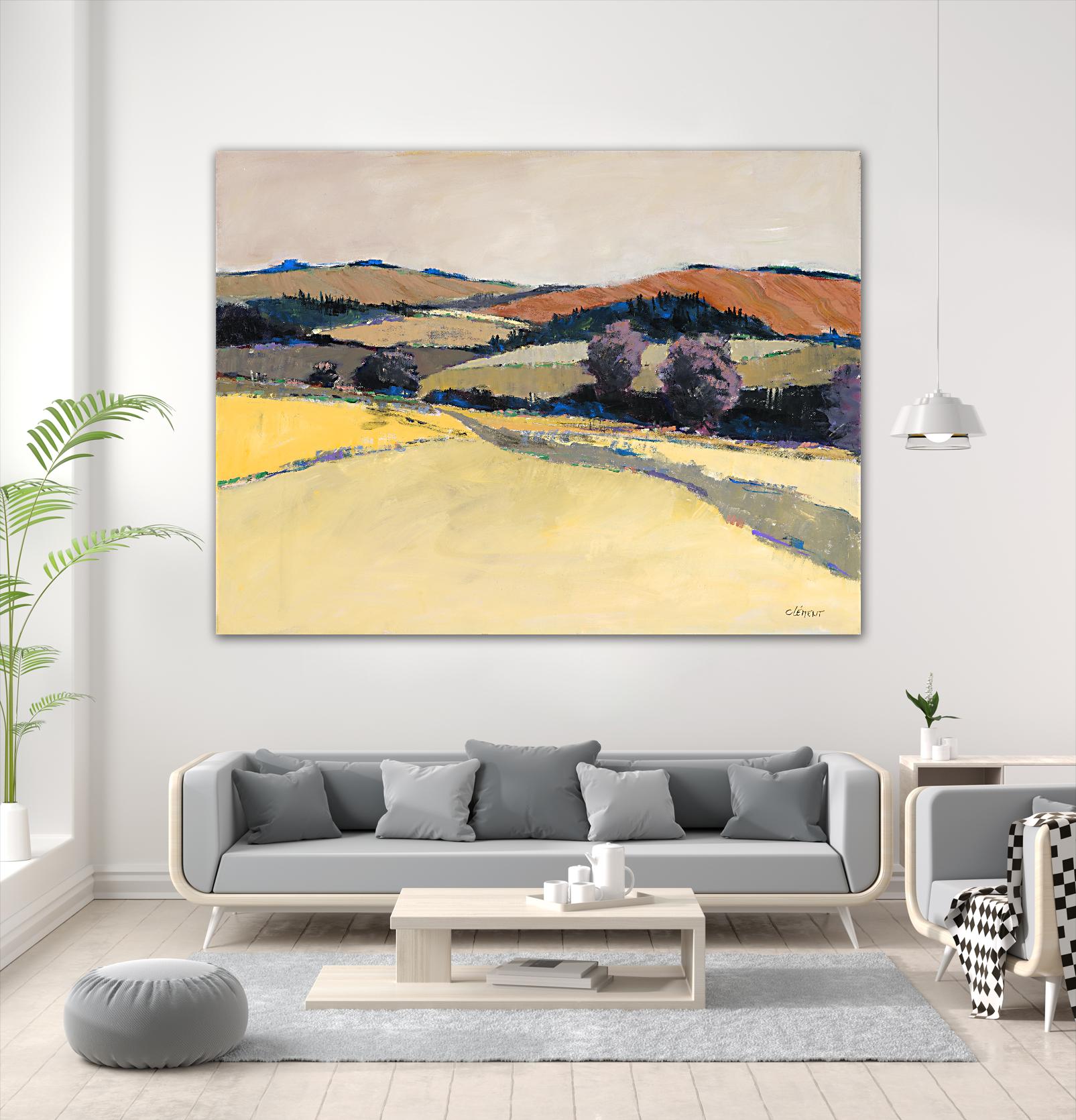 Colorful Landscape VI by Jacques Clement on GIANT ART - beige landscape